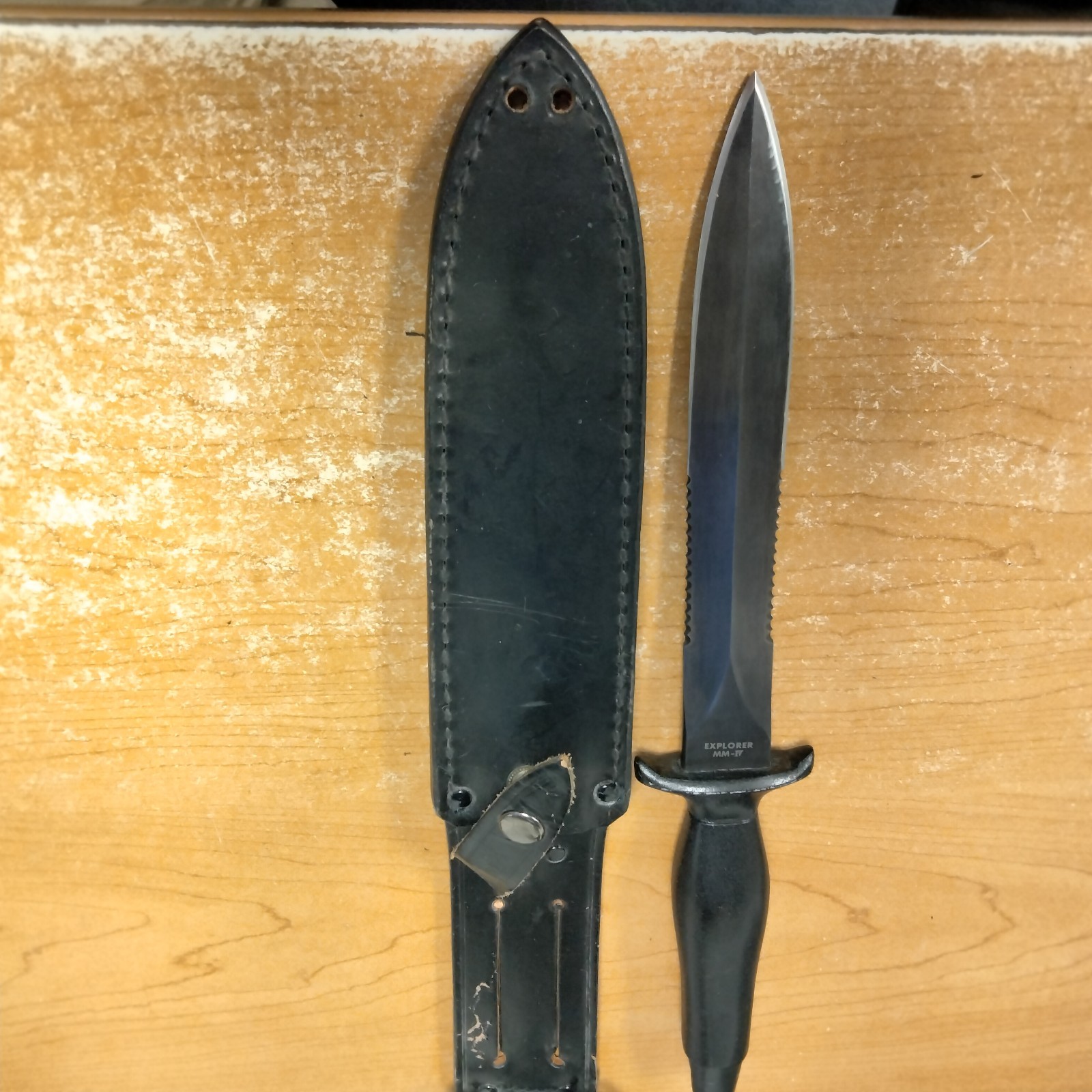 Original Gutmann Explorer Survival Knife Mark MM IV Leather Sheath Japan 21-042