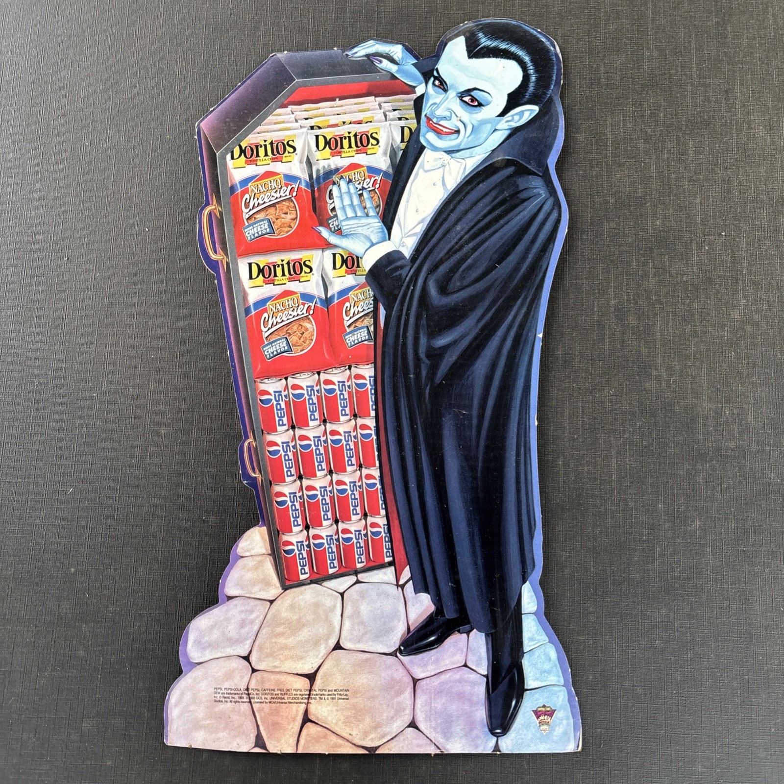 Vtg 1993 18” Doritos Pepsi Retail Cardboard Store Display Dracula Halloween 90s Vtg 1993 18” Doritos Pepsi Retail Cardboard Store Display Dracula Halloween 90s