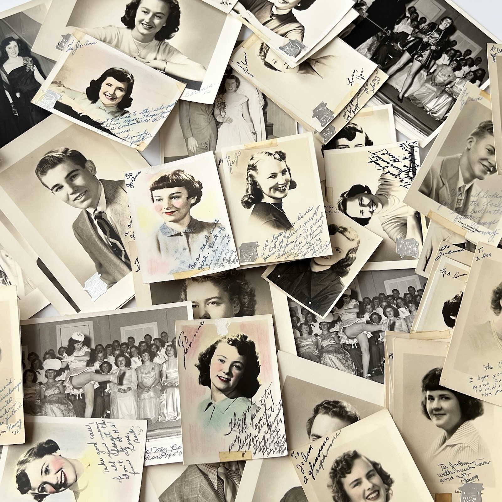 Vintage B&W High School Studio Photograph Collection Of 46 Framingham MA Notes