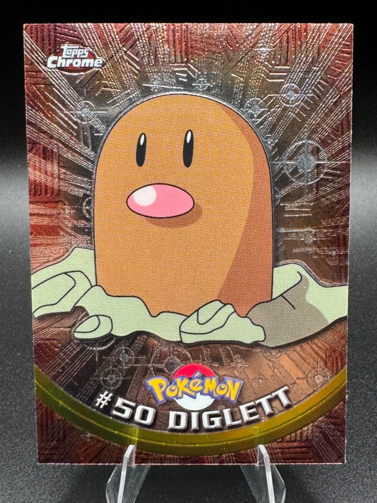1999 Topps Chrome Pokémon Spectra-Chrome Diglett #50 TV Animation 1999 Topps Chrome Pokémon Spectra-Chrome Diglett #50 TV Animation