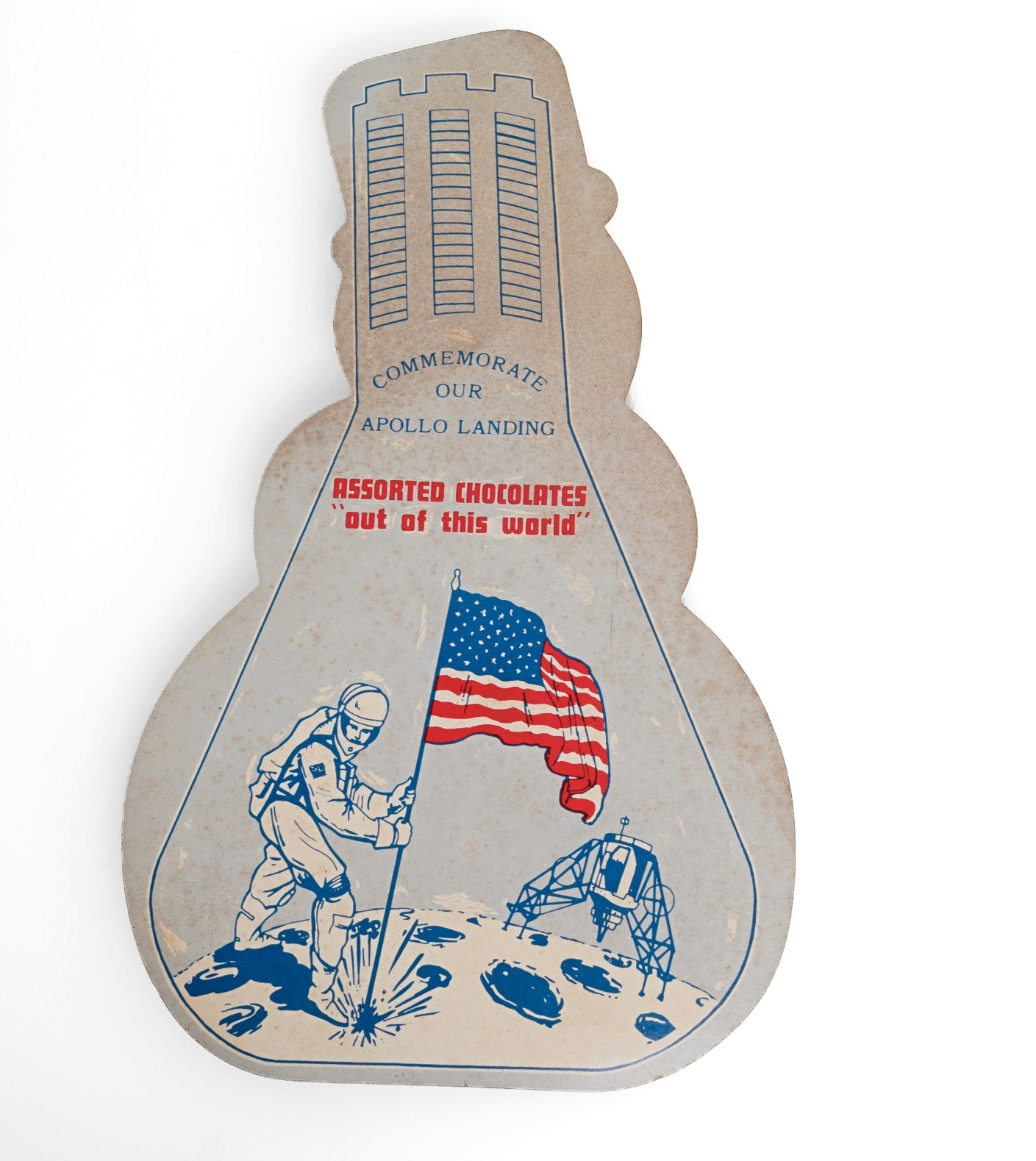 Vintage 1969 Apollo Moon Landing Chocolate Candy Box Space Age Decor