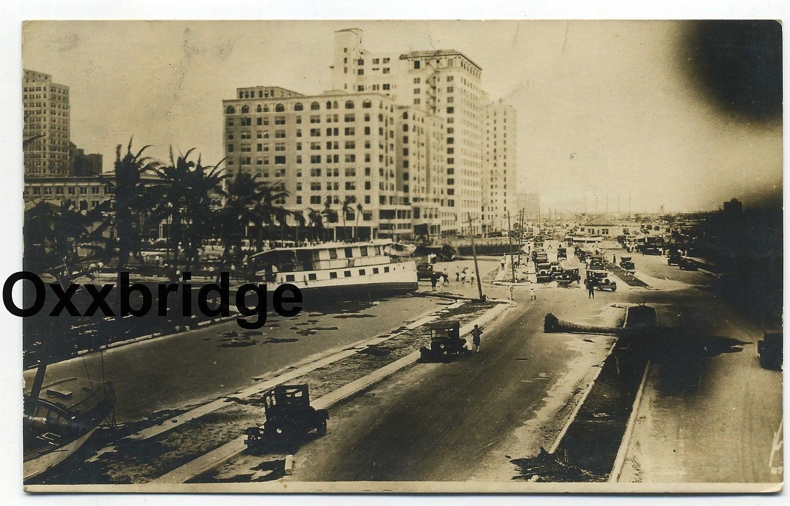 THE GREAT MIAMI HURRICANE 1926 PHOTO RPPC Big Blow Ship Cars Streets Hotel RPPC THE GREAT MIAMI HURRICANE 1926 PHOTO RPPC Big Blow Ship Cars Streets Hotel RPPC