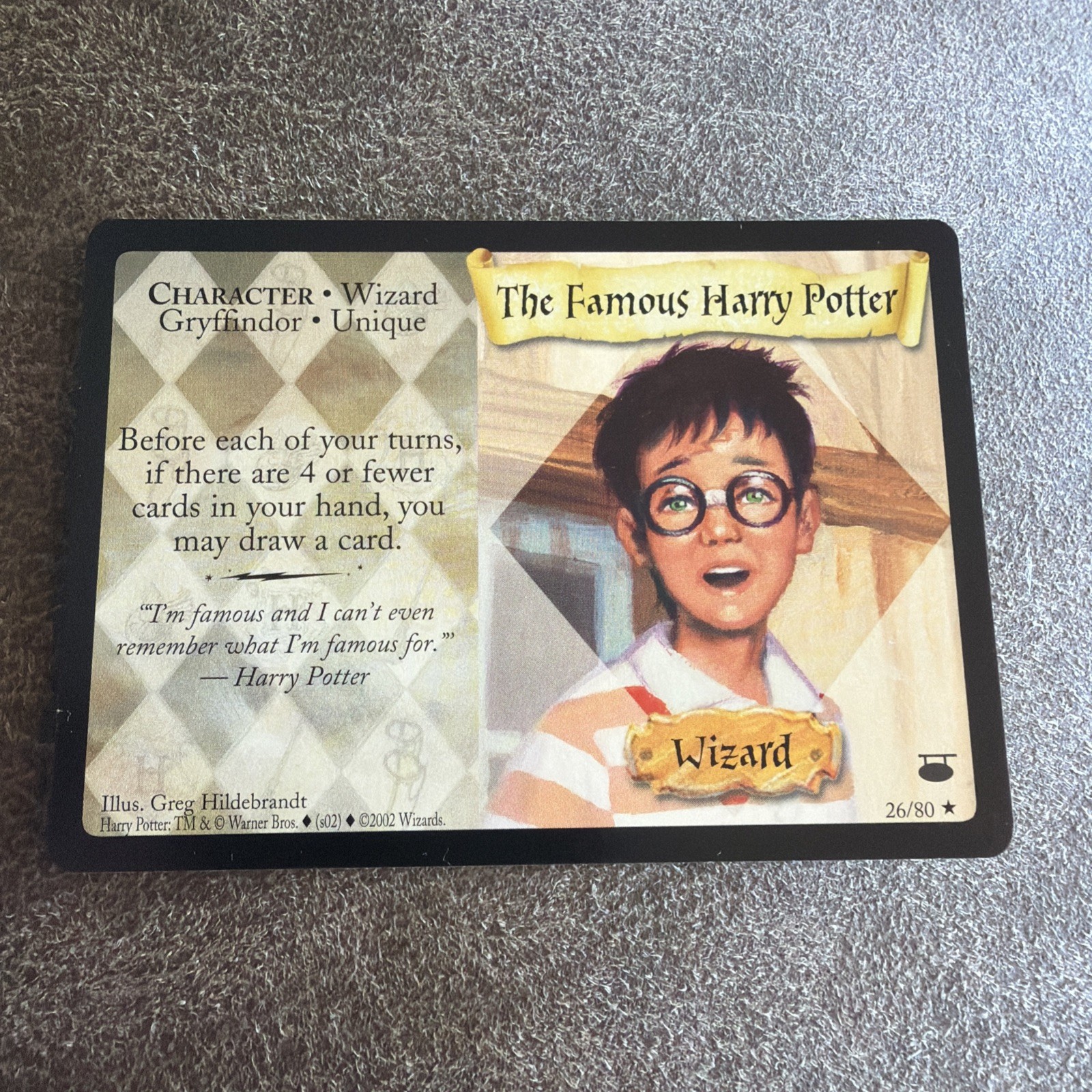 2002 The Famous Harry Potter Rare 26/80 Diagon Alley WOTC TCG. NM 2002 The Famous Harry Potter Rare 26/80 Diagon Alley WOTC TCG. NM