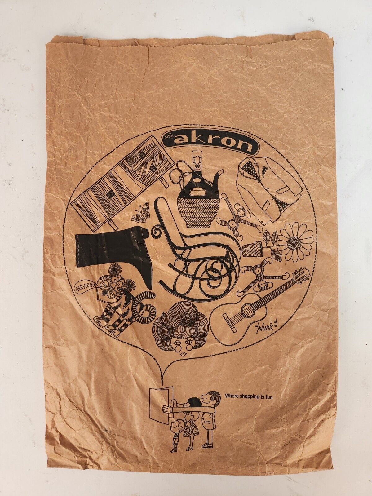 1960s Paper Bag From The Akron MCM Design