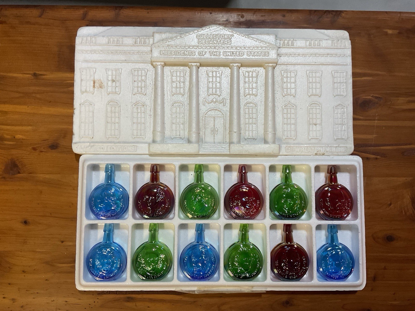 WHEATON Glass COLLECTOR'S DECANTERS Set~Miniature~Presidents~LIMITED Edition WHEATON Glass COLLECTOR'S DECANTERS Set~Miniature~Presidents~LIMITED Edition