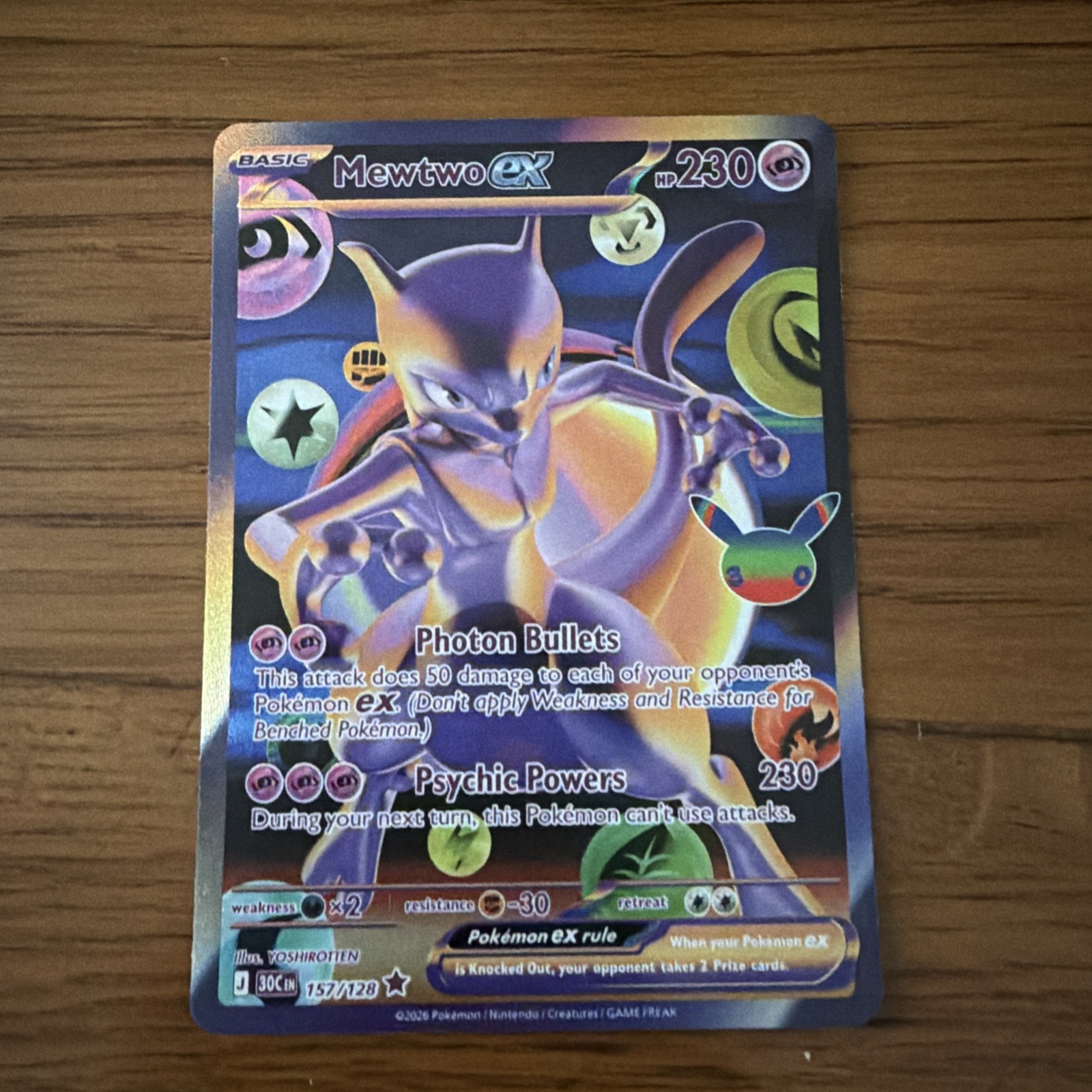 Mewtwo ex 157/128 Futuristic Rare ME: 30th Celebration Pokemon Holo NM Mewtwo ex 157/128 Futuristic Rare ME: 30th Celebration Pokemon Holo NM