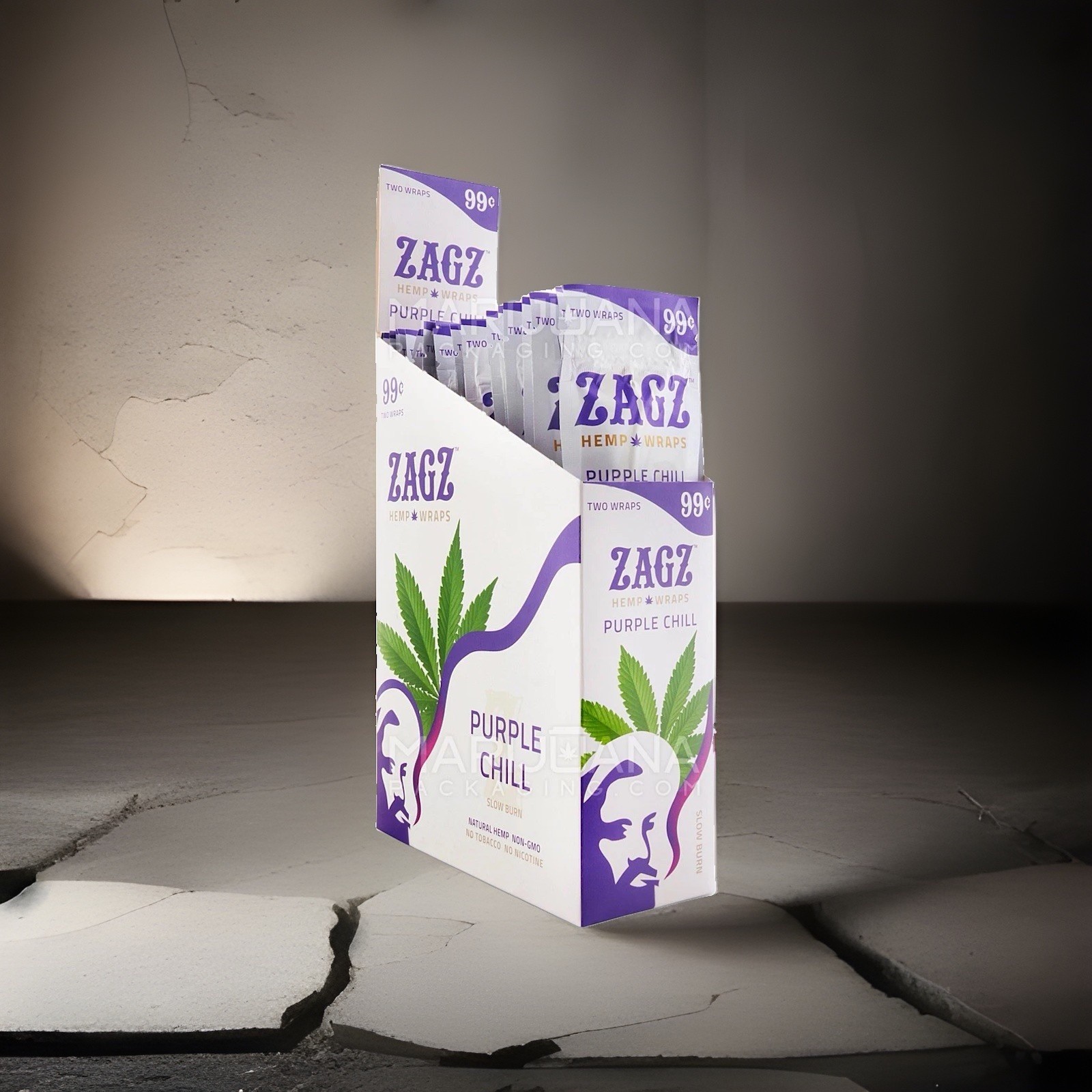 ZAGZ Rolling Paper Organic Wrap Purple Chill  Full Box 25 PACK Karma 50 Wraps