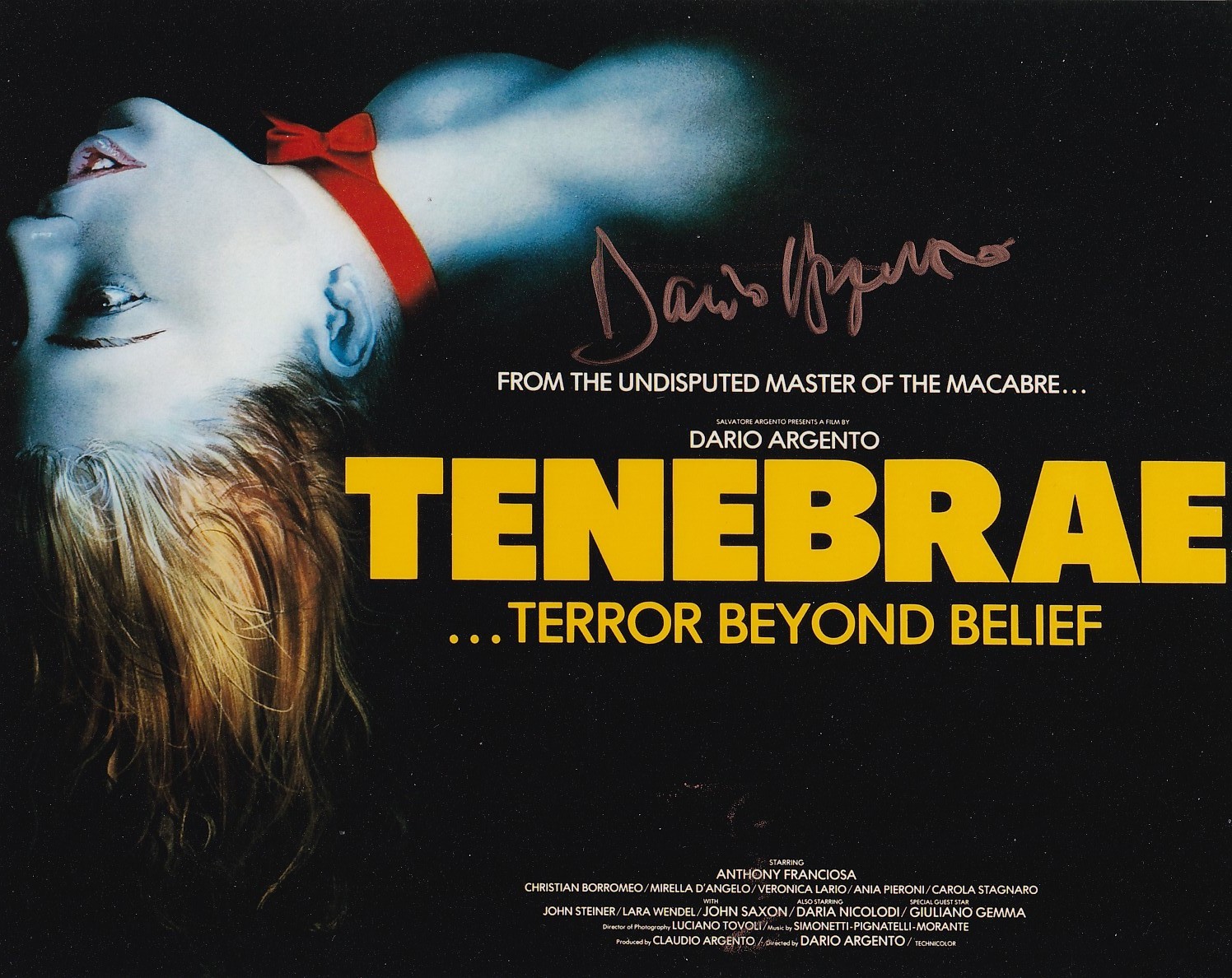 DARIO ARGENTO signed autograph 20x25cm TENEBRAE in person autograph COA
