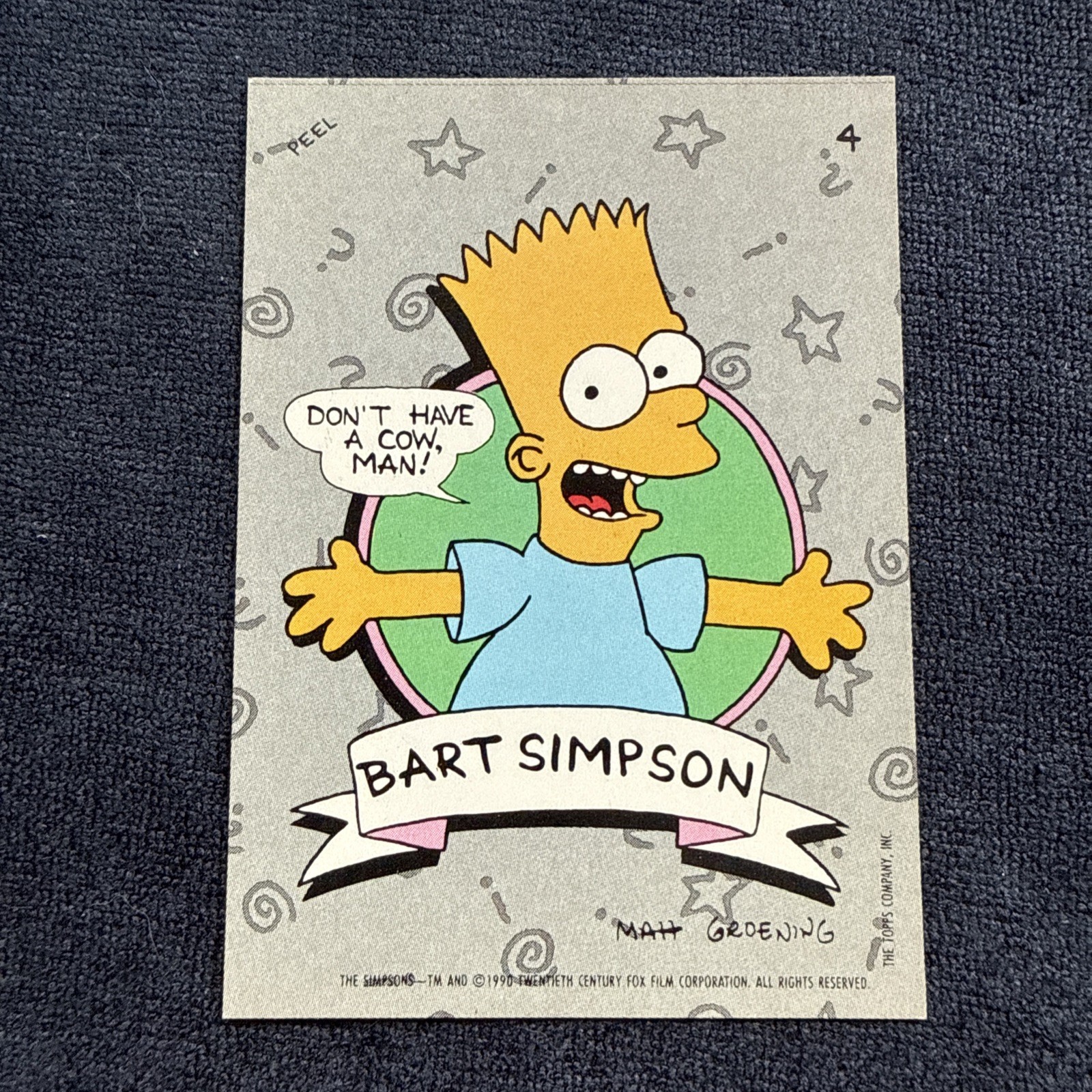 1990 Topps Simpsons Sticker #4 Bart Simpson\ 1990 Topps Simpsons Sticker #4 Bart Simpson\