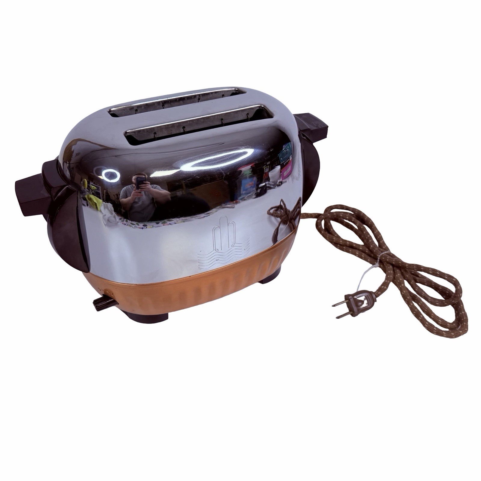 Vintage GE 1940\'s Retro Toaster General Electric 169T81 USA Brown Bakelite Works