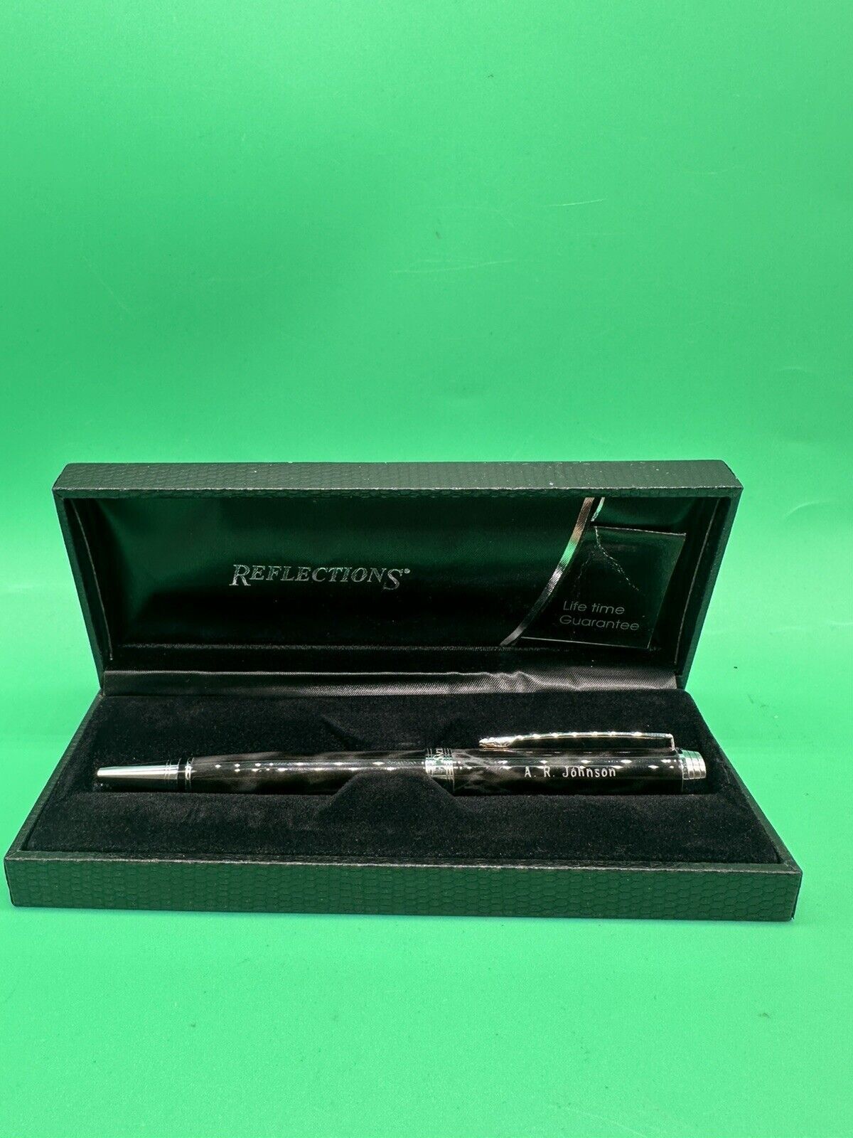 Vintage Reflections Ballpoint Pen with Case Marble design/Engraved