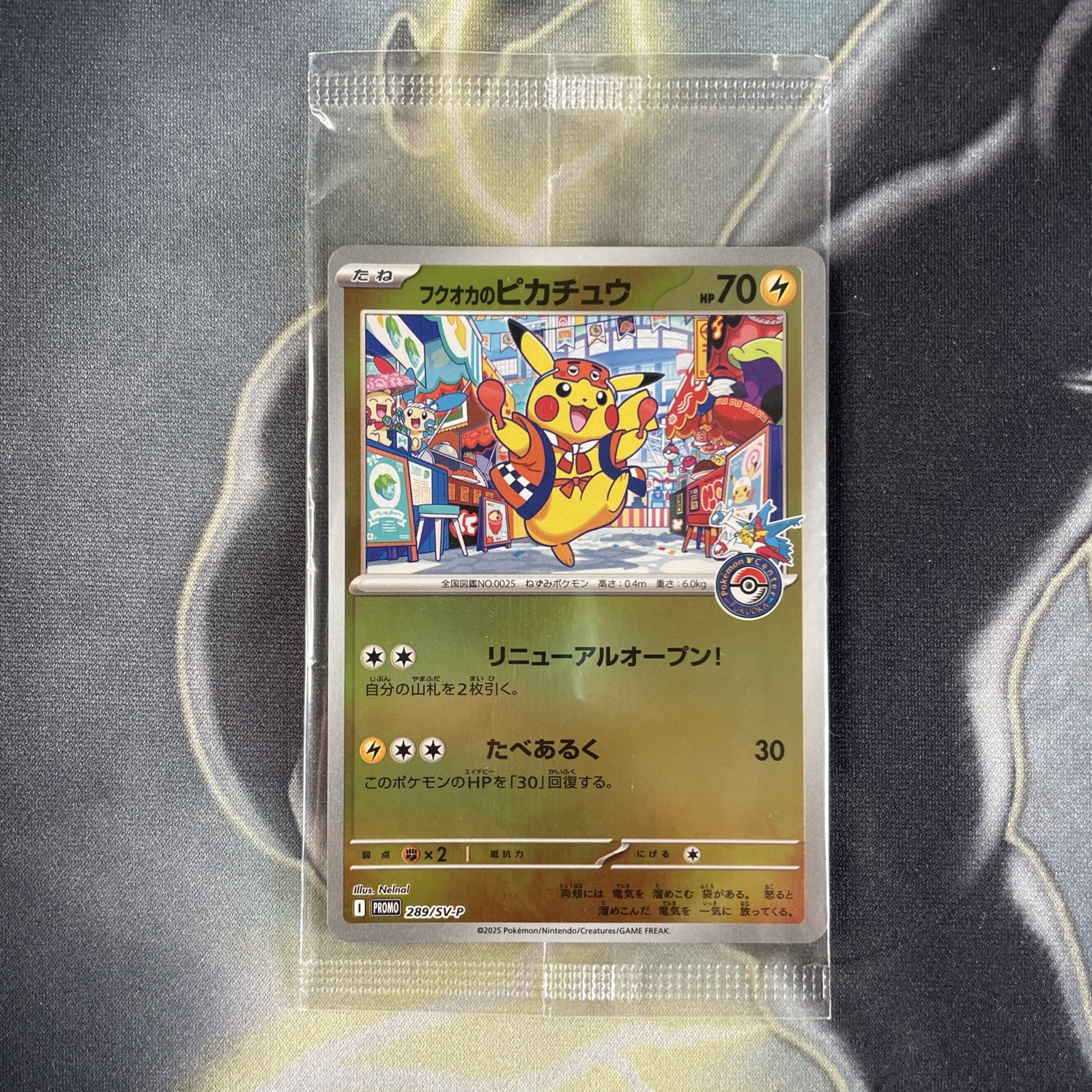 Pokemon Fukouka Pikachu 289/SV-P Pokemon Center Promo Card Japanese New & Sealed Pokemon Fukouka Pikachu 289/SV-P Pokemon Center Promo Card Japanese New & Sealed