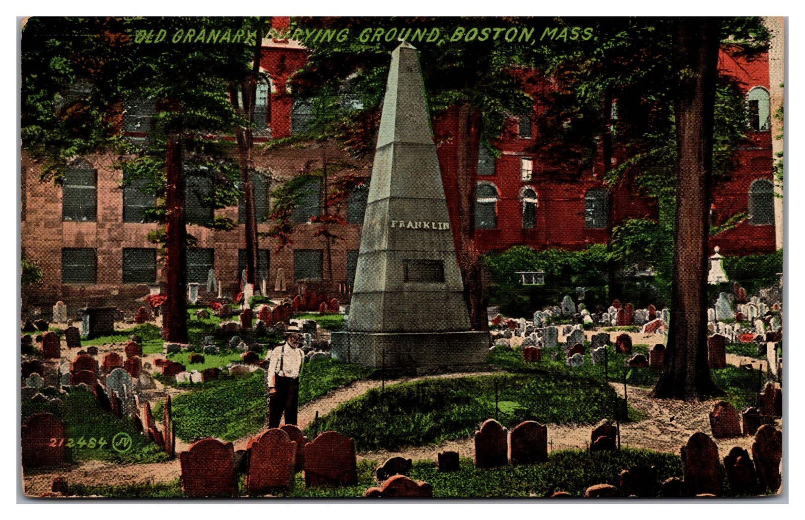 Boston MA c1908 Old Granary Burying Ground Cemetery Massachusetts Postcard G2 Boston MA c1908 Old Granary Burying Ground Cemetery Massachusetts Postcard G2
