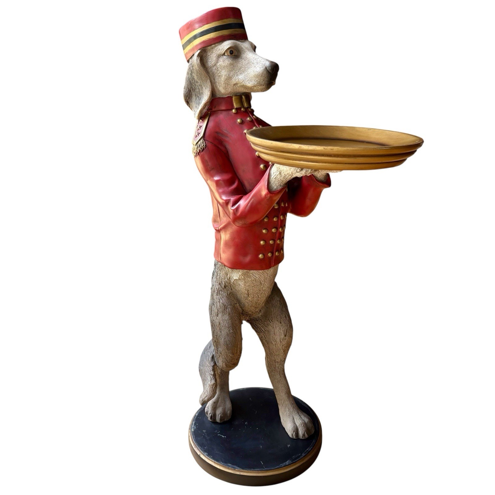 Vintage Bombay Company Dudley the Bellhop Dog 31” Statue Tray Table 1988 Vintage Bombay Company Dudley the Bellhop Dog 31” Statue Tray Table 1988