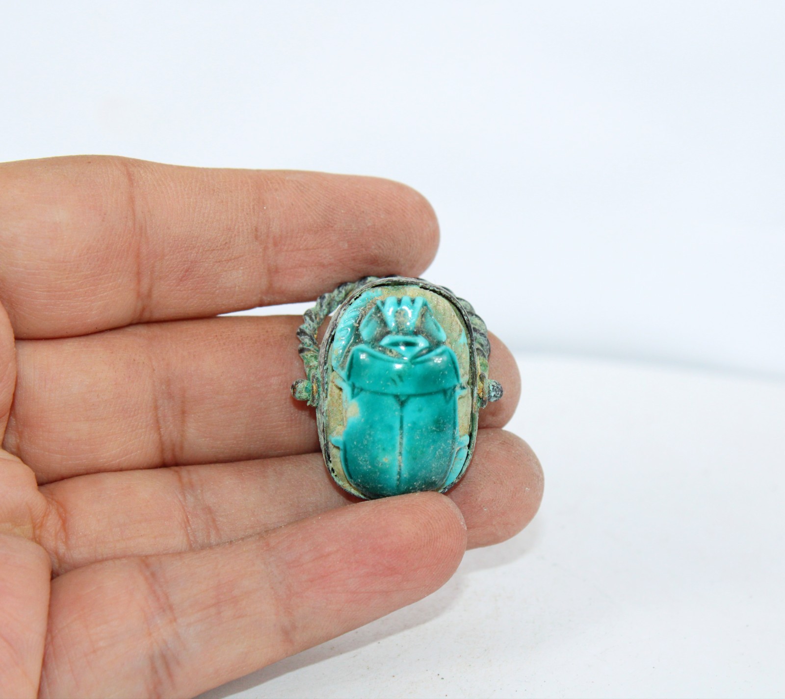 Egyptian Antique Pharaonic Scarab Ring for Good Luck and Protection BC