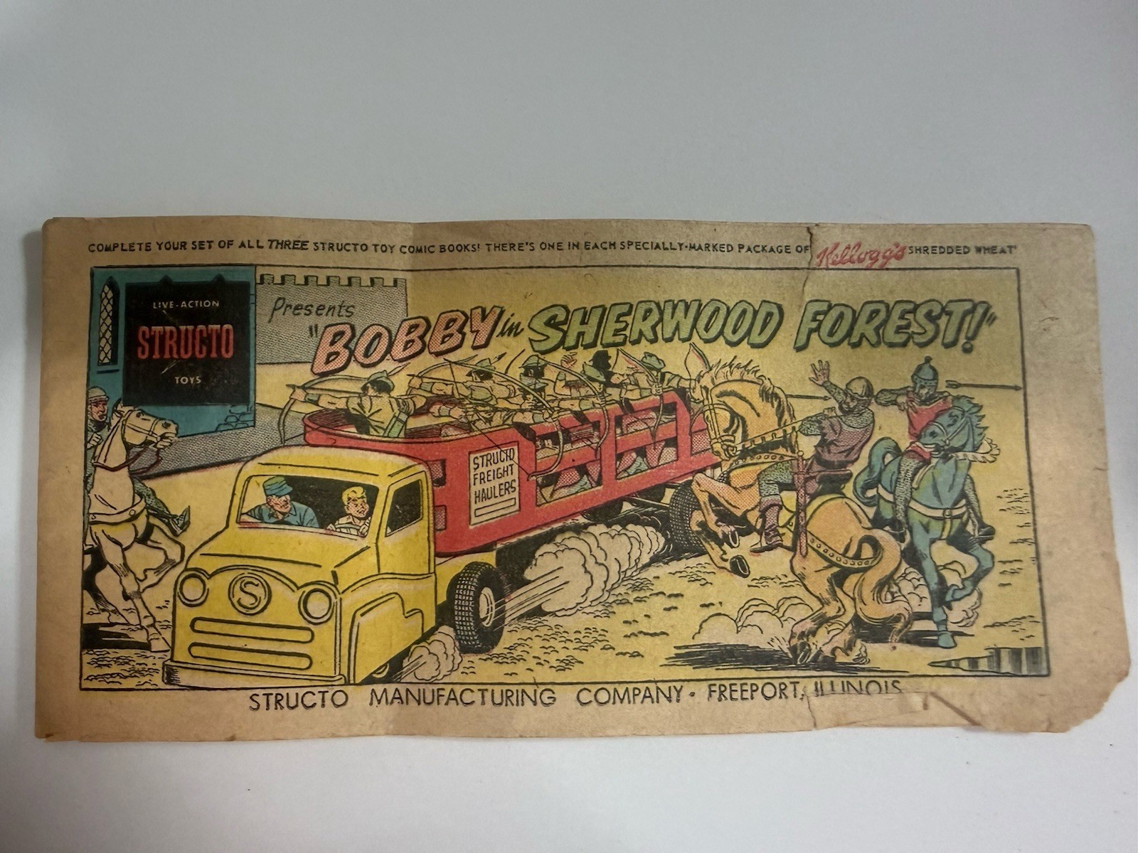 1957 Structo Bobby in Sherwood Forest Kellogg\'s Promo Toy Comic Rare