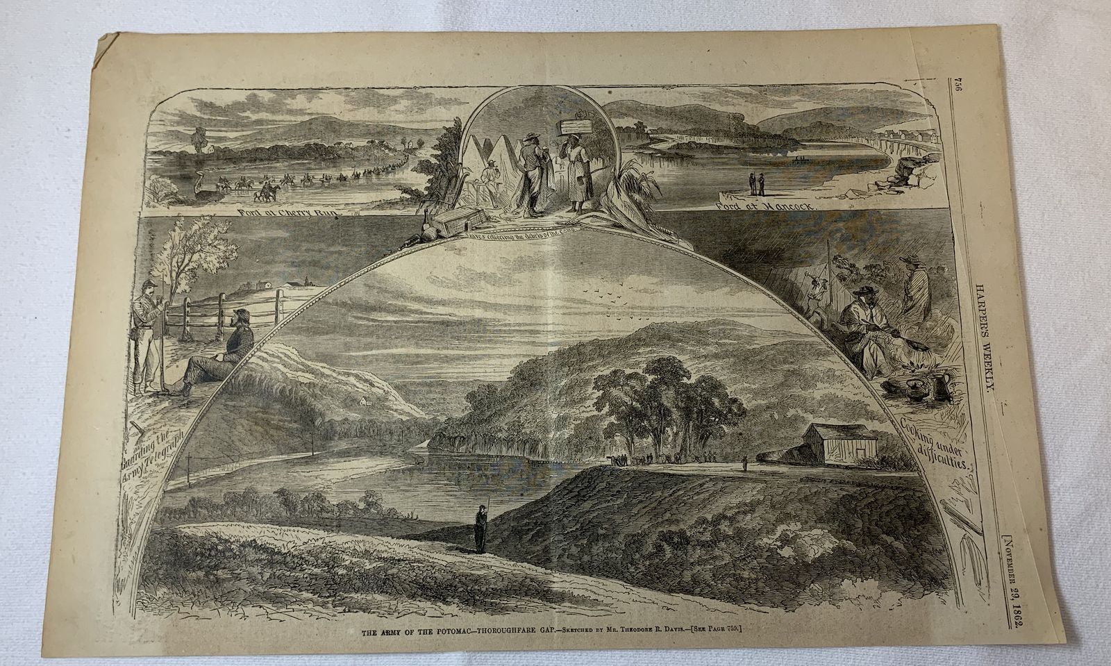 1862 magazine engraving~11x16~ARMY OF POTOMAC, BATTLE THOROUGHFARE GAP, Virginia 1862 magazine engraving~11x16~ARMY OF POTOMAC, BATTLE THOROUGHFARE GAP, Virginia