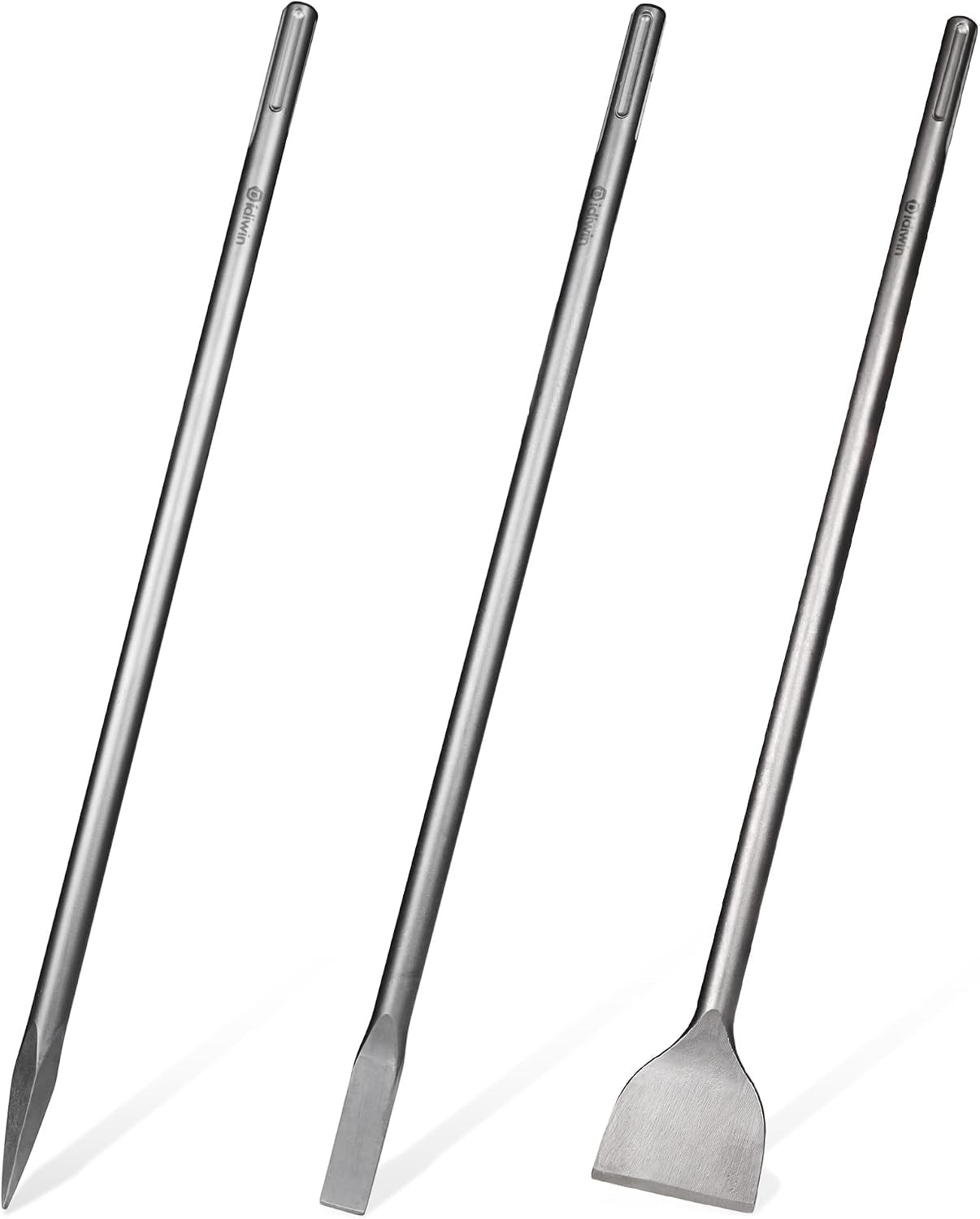 24-Inch SDS Max 3Pc Set - 3'' Scaling Chisels, 1'' Flat Chisel and Point Chisel