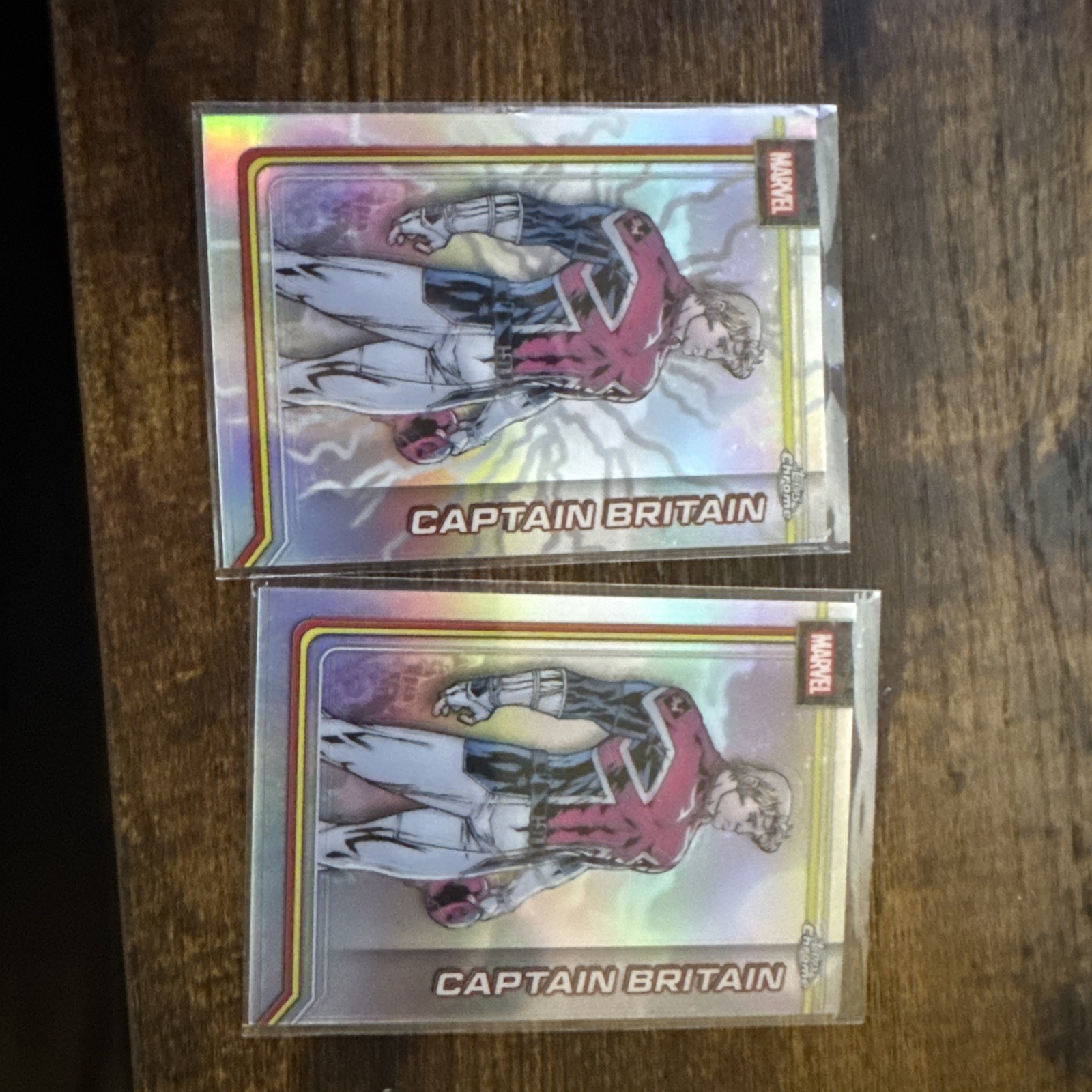 2026 Topps Chrome Marvel 020 CAPTAIN BRITAIN Lightning Refractor Hobby Exclusive