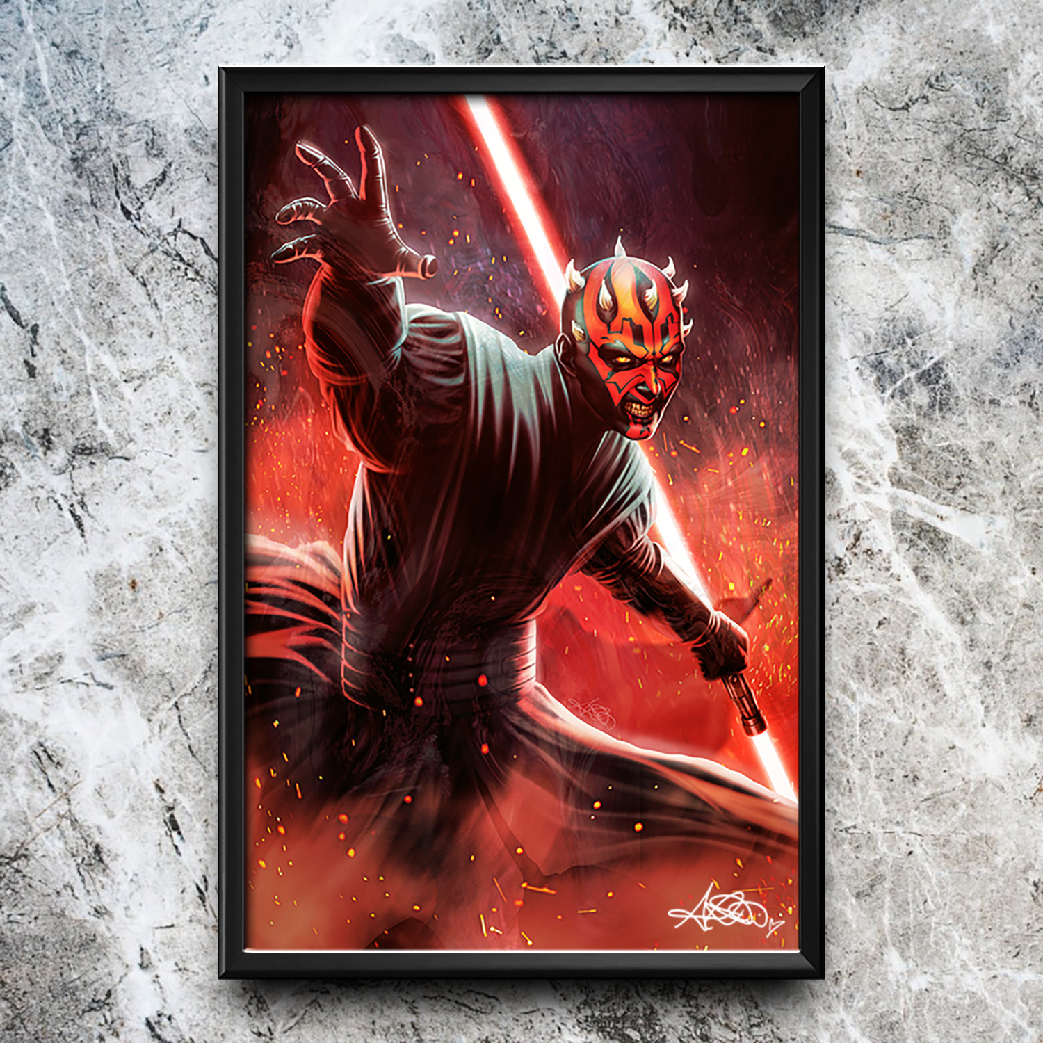{SIGNED} Star Wars: Darth Maul Art Print 11x17\