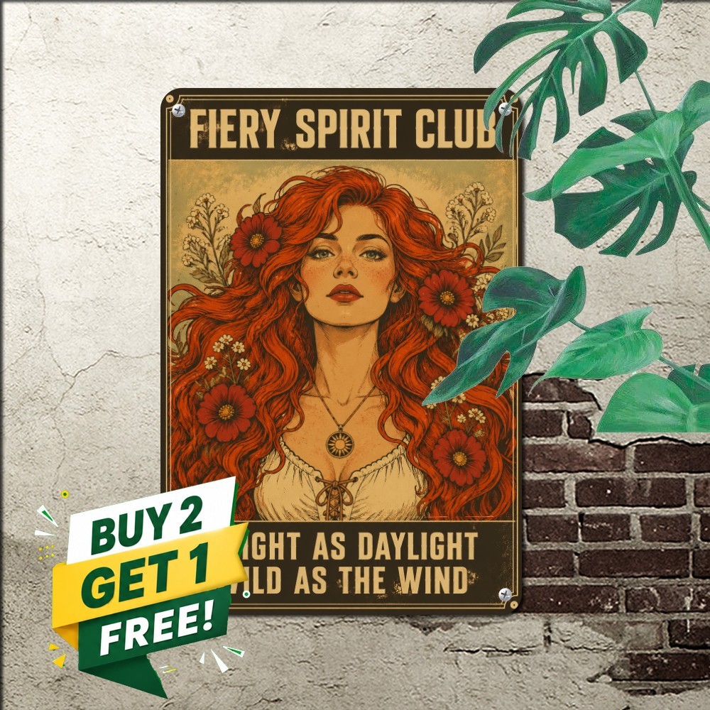 Redheads Are Sunshine Mixed With Hurricane Wall Metal Tin Sign Plaque 8x12