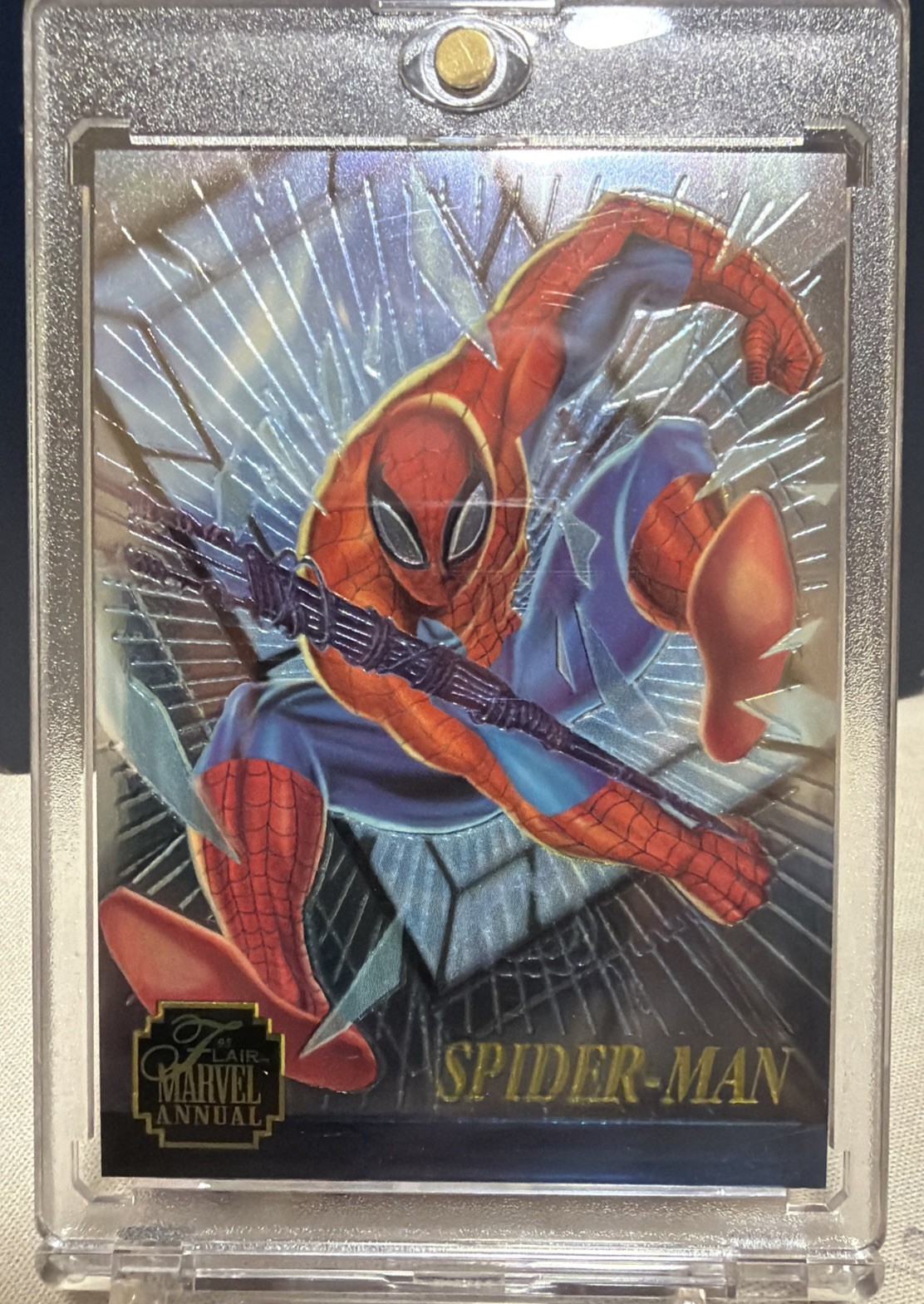 1995 Flair Marvel Annual #1 Spider-Man Limited Vintage Gold Metal RARE POP