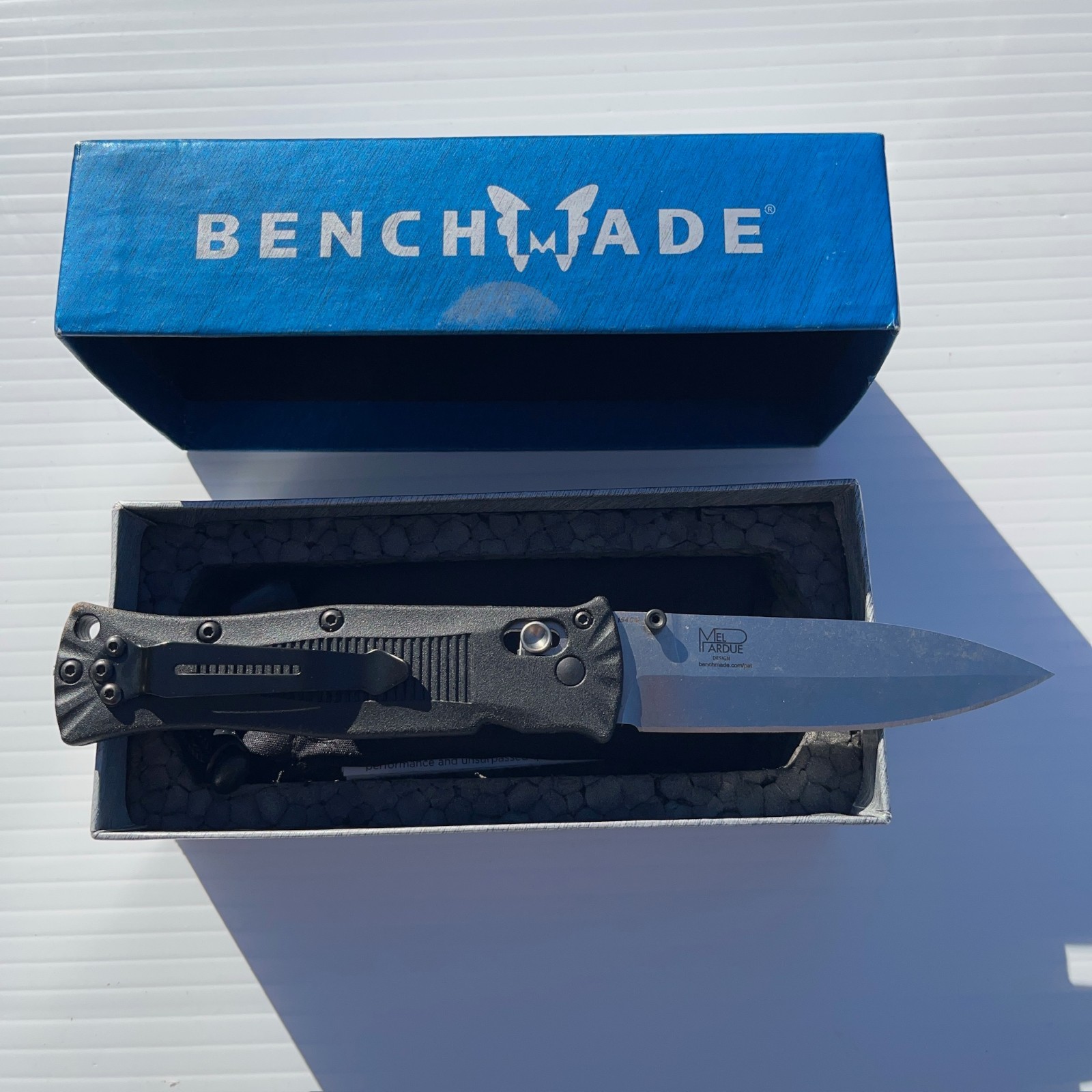 Benchmade 530 Pardue Knife 154CM Folding Mel Black Handle Spear USA W/ Box 2017 Benchmade 530 Pardue Knife 154CM Folding Mel Black Handle Spear USA W/ Box 2017