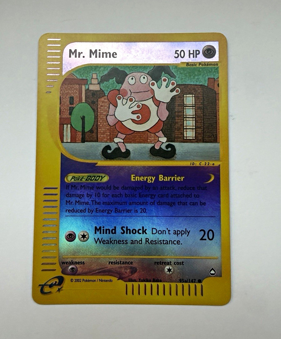 Mr. Mime Reverse Holo Aquapolis 95a/147 2002 English Mr. Mime Reverse Holo Aquapolis 95a/147 2002 English