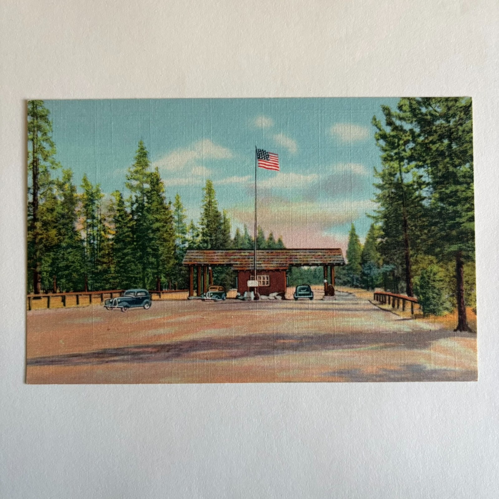 Vintage Postcard West Gate Entrance Yellowstone National Park Sanborn Souvenir