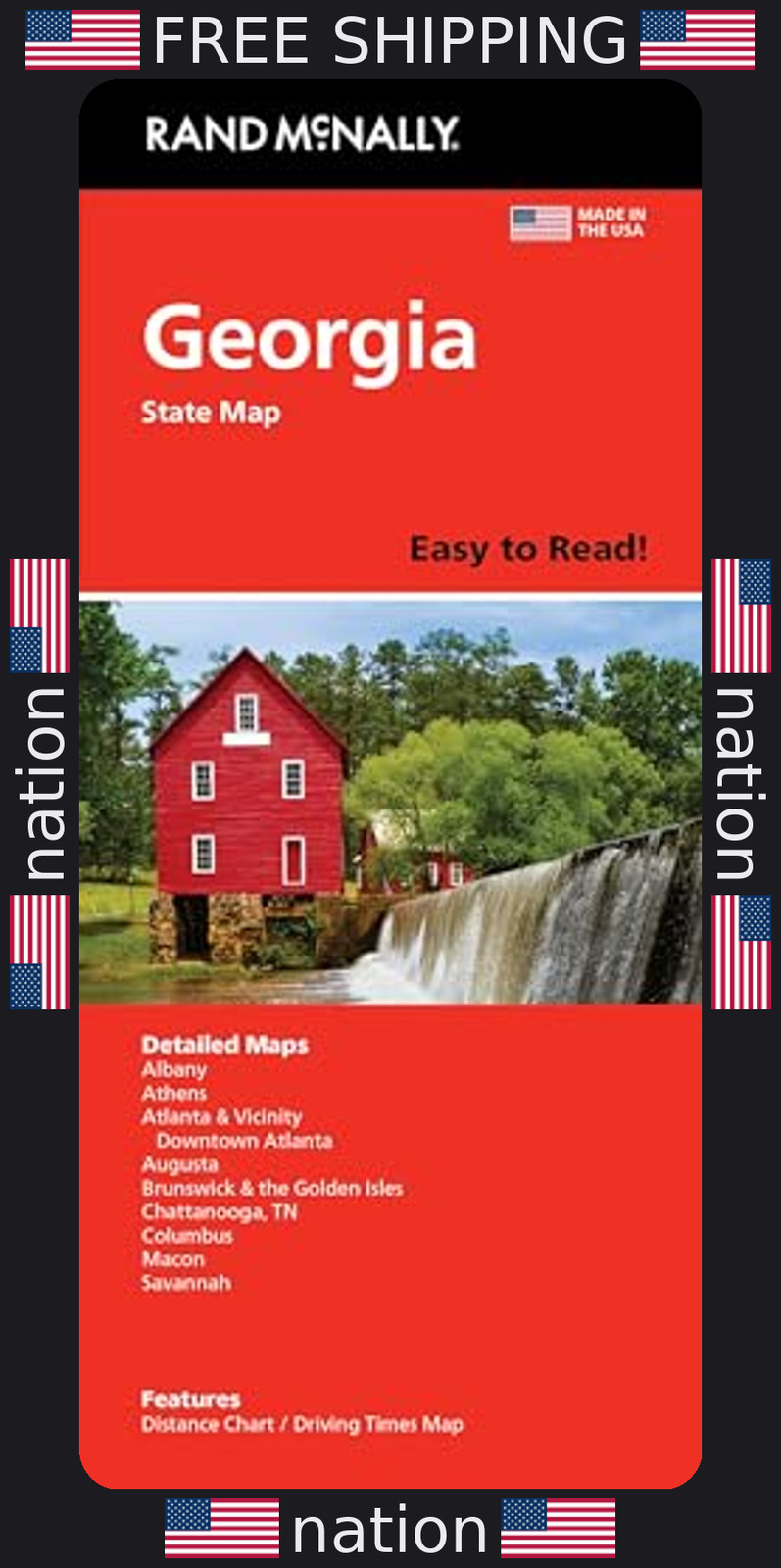 Rand McNally Georgia State Map - Easy to Read Travel Guide Rand McNally Georgia State Map - Easy to Read Travel Guide
