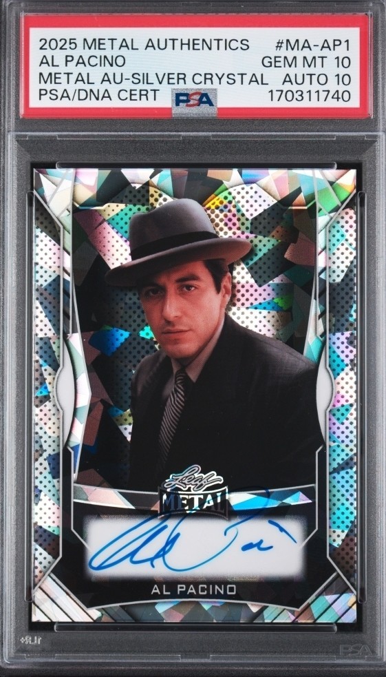 2025 Leaf Metal PSA 10/10 Al Pacino Auto Autograph Crystal Silver #d 5/10 None⬆️ 2025 Leaf Metal PSA 10/10 Al Pacino Auto Autograph Crystal Silver #d 5/10 None⬆️