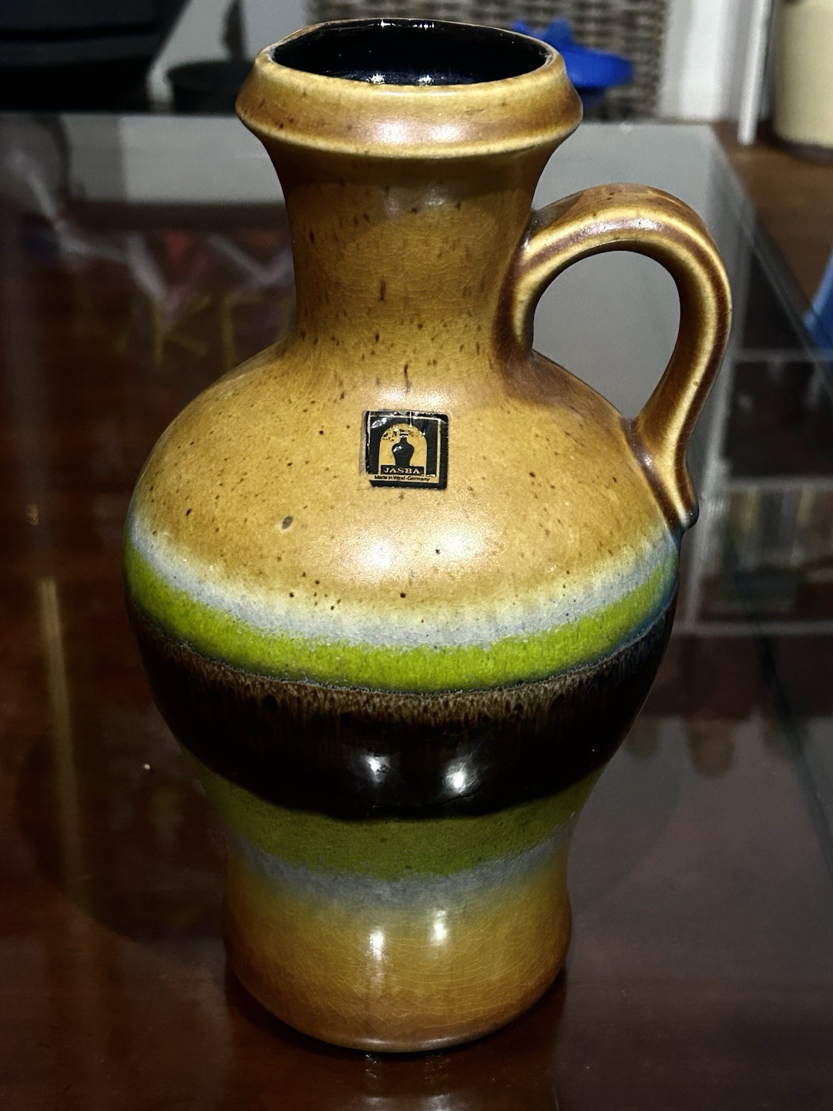Vintage Jasba West Germany Art Pottery Pitcher Vase 020 12 25 Fat Lava 1970s MCM Vintage Jasba West Germany Art Pottery Pitcher Vase 020 12 25 Fat Lava 1970s MCM