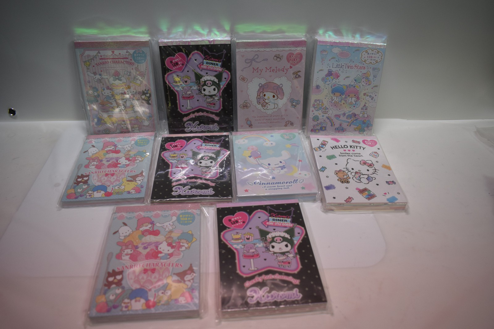 10pc LOT Sanrio Original Characters Hello Kitty My Melody Memo Note Pad Stickers