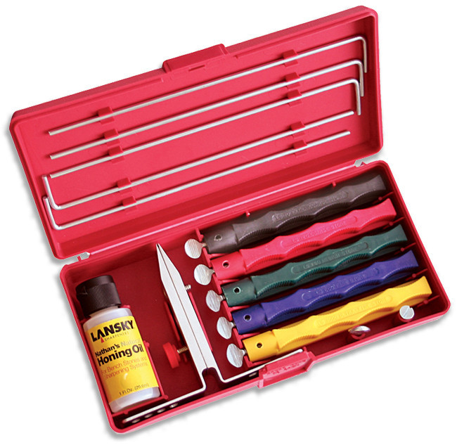 Lansky Deluxe 5-Stone System 5 Hone Kit Extra Coarse Medium Fine LKCLX