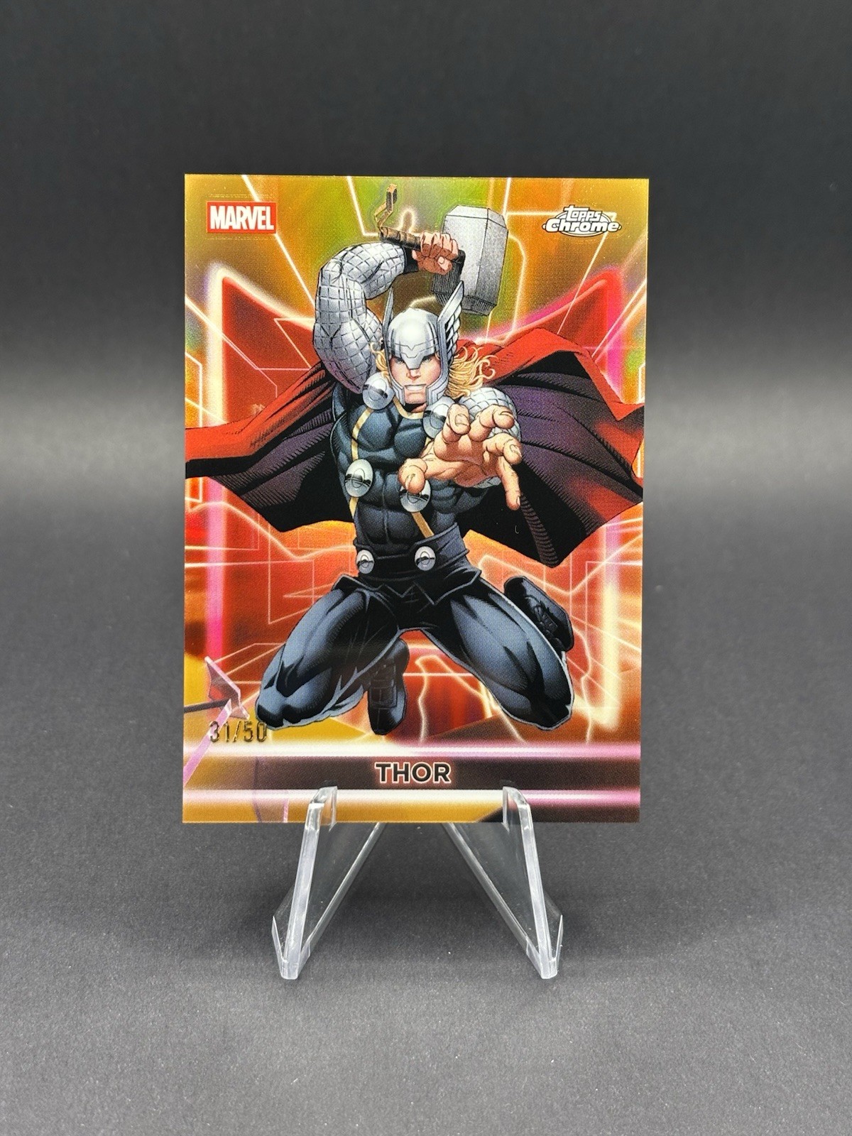 Thor - 2026 Topps Neon Marvel Gold /50 Chrome Variation