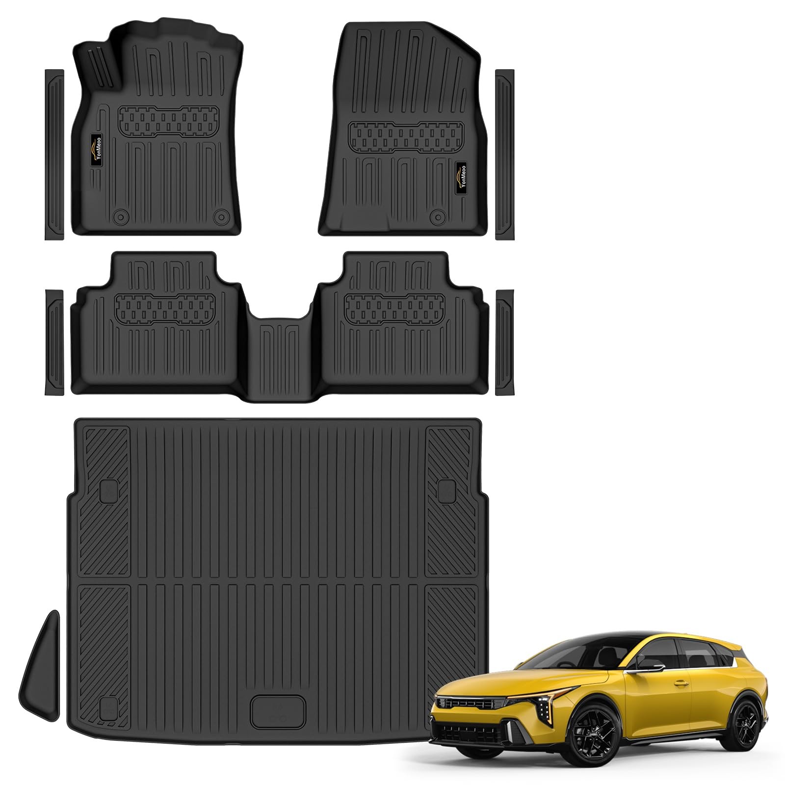 YonMeoo Kia K4 Hatchback 2026 Floor Mats Cargo Liner Black YonMeoo Kia K4 Hatchback 2026 Floor Mats Cargo Liner Black