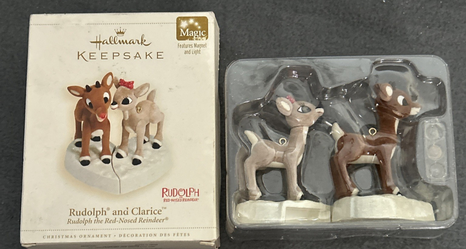 2006 Hallmark Rudolph & Clarice Magic Ornament QHC4043 Light Up NEW IN BOX