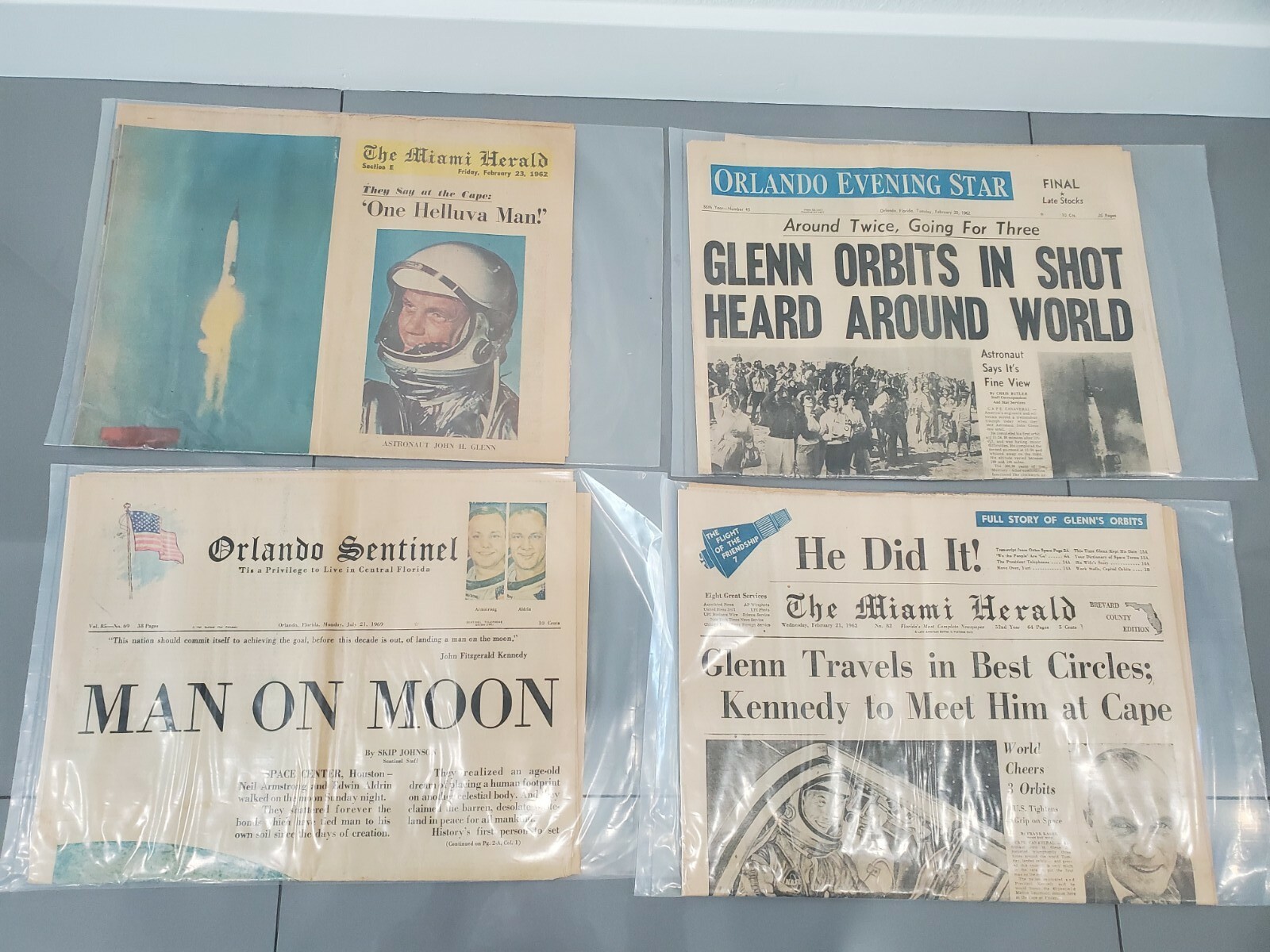 Vintage 1960's MOON NASA Newspaper Lot 4 Papers History Space Florida Vintage 1960's MOON NASA Newspaper Lot 4 Papers History Space Florida