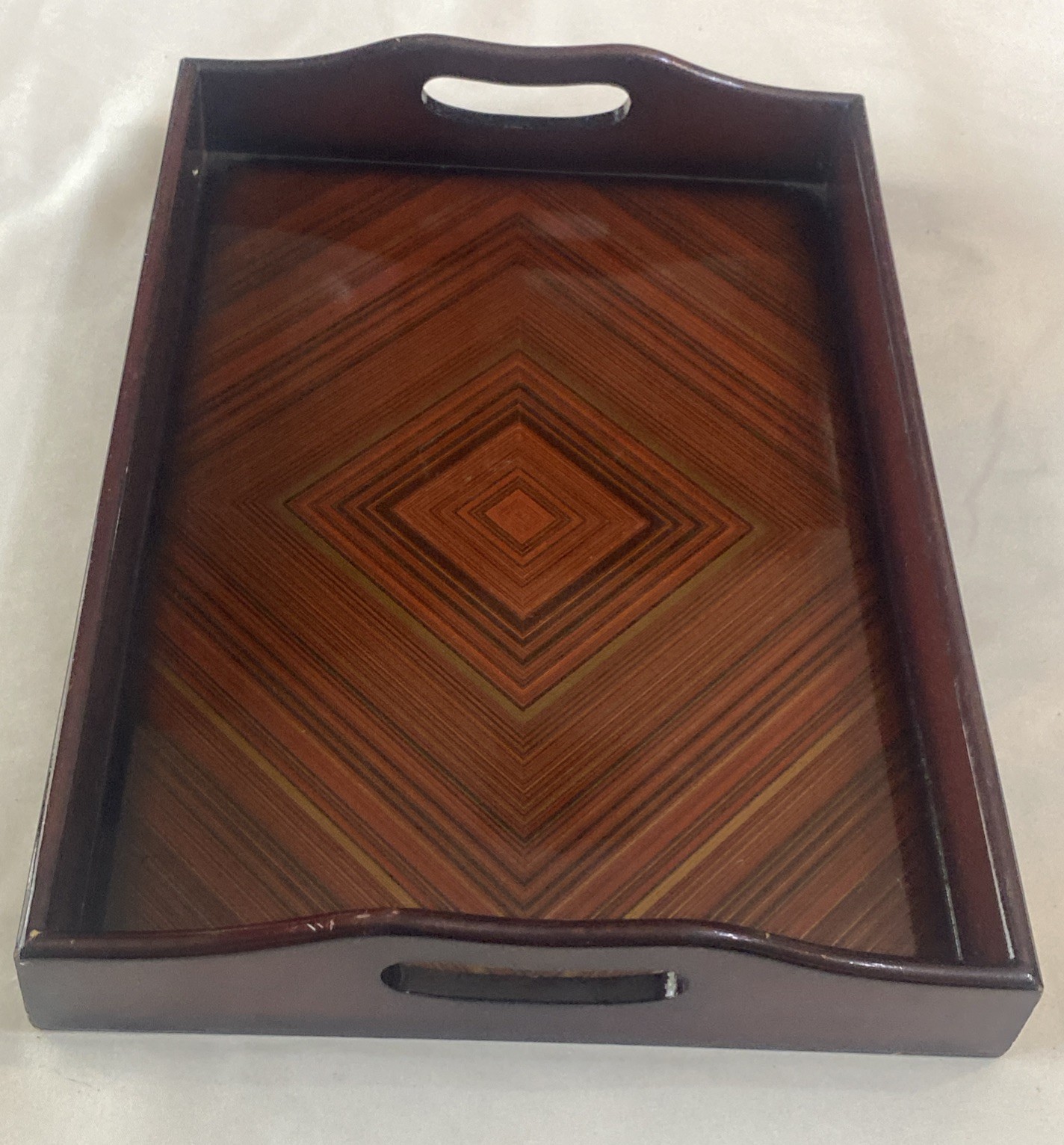 Vintage Lacquerware Wooden Serving Tray / Vanity 17\ Vintage Lacquerware Wooden Serving Tray / Vanity 17\