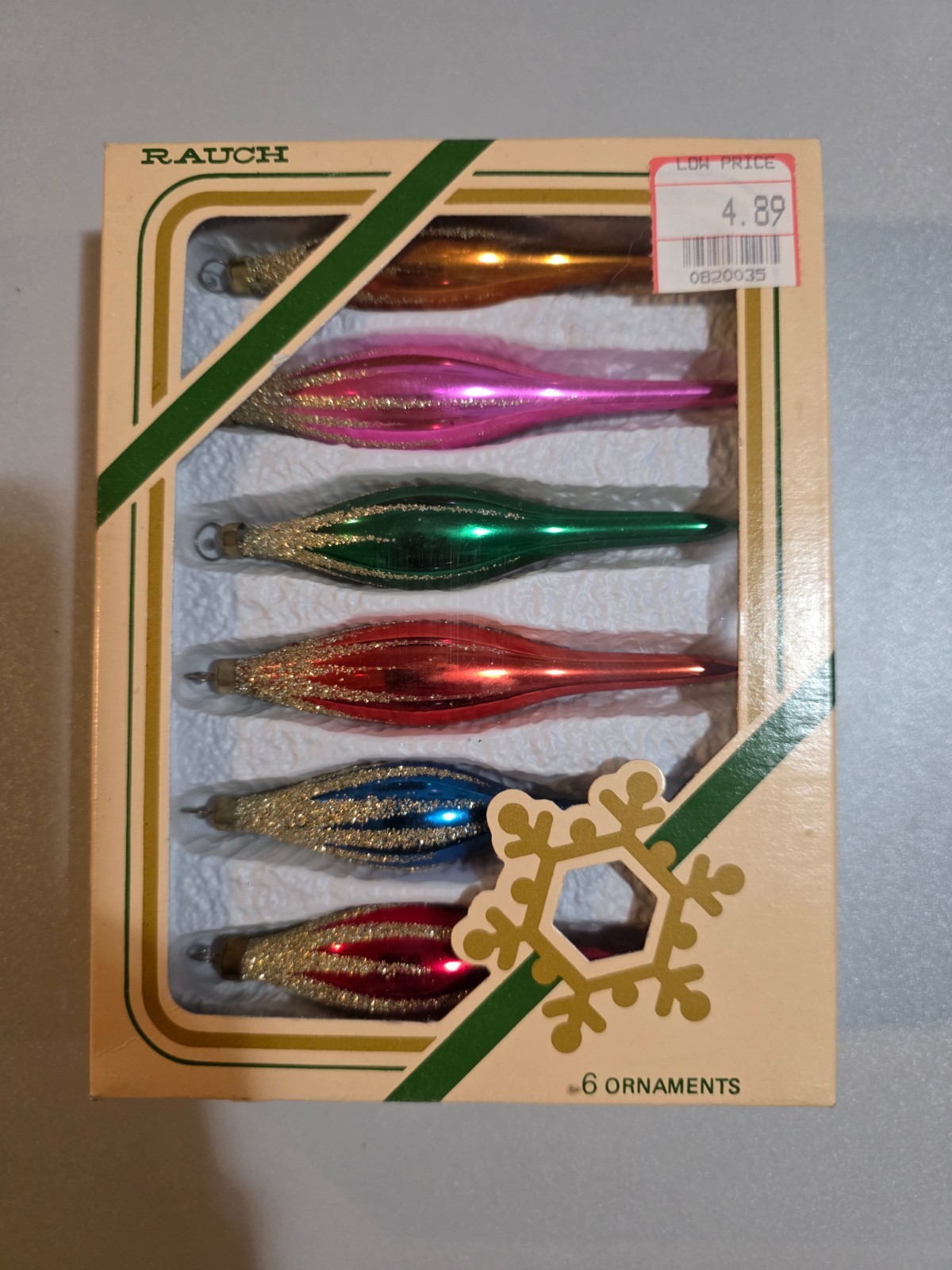 Vintage Raunch 6 Count Pyramid Rainbow Teardrop Glitter 4\ Vintage Raunch 6 Count Pyramid Rainbow Teardrop Glitter 4\
