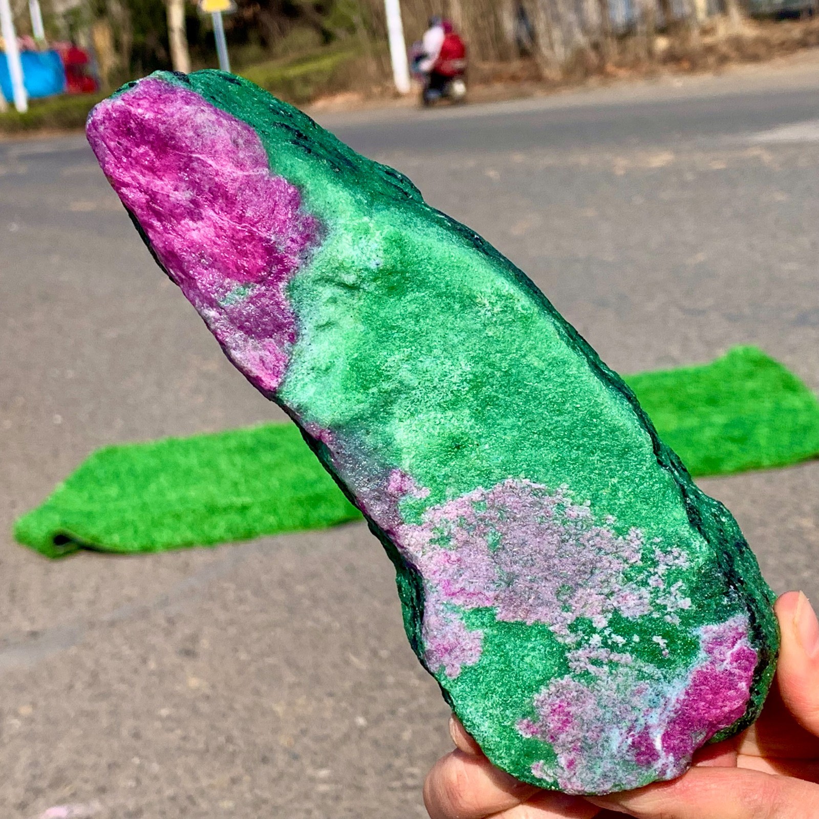 2.54LB Natural green Ruby zoisite (anylite) crystal Chakra Healing Energy