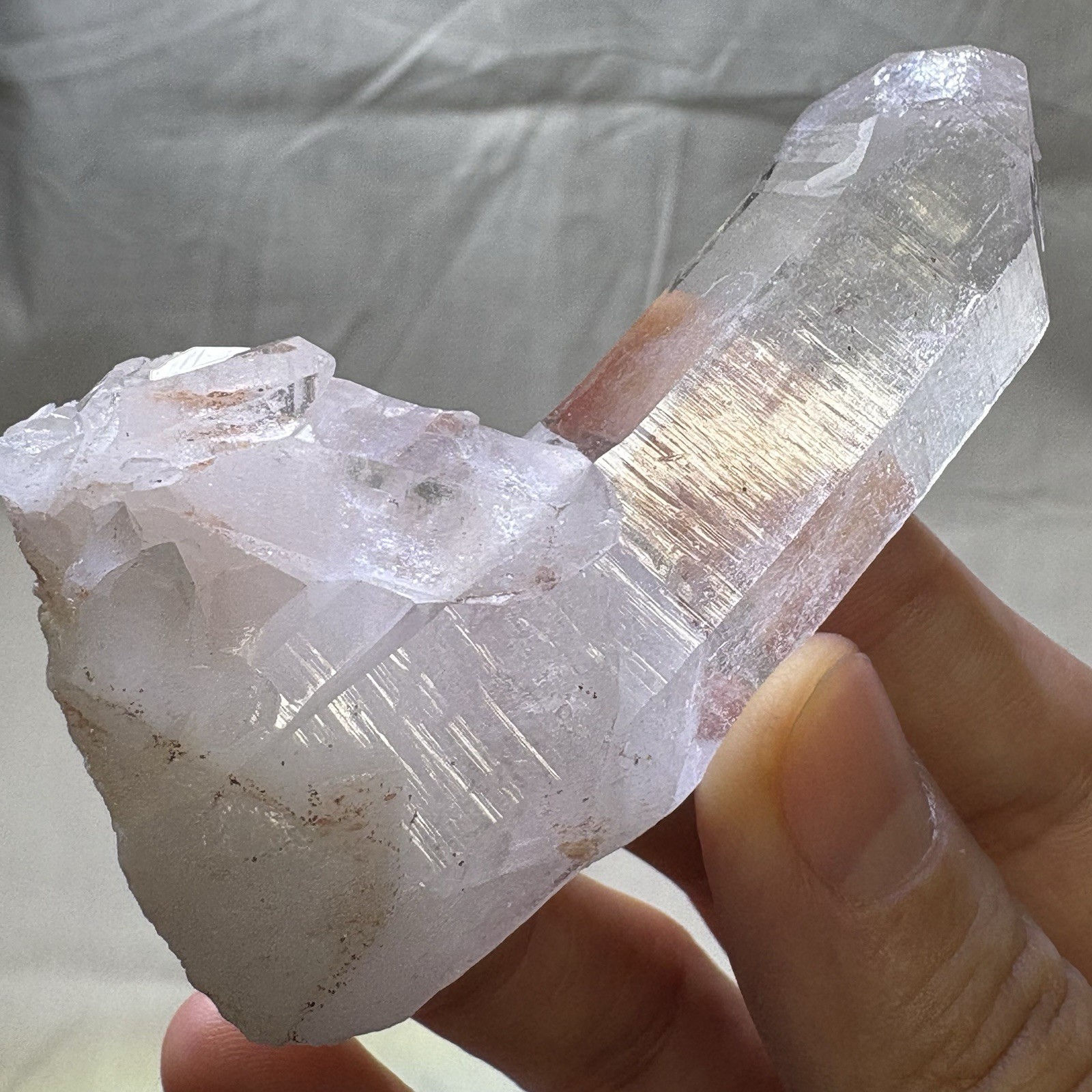 Natural Samadhi Pink Quartz Cluster Specimen Healing Indian Himalayan Crystal