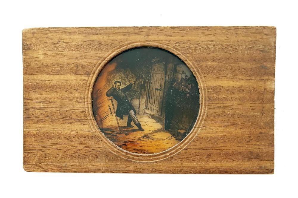 John Wilkes Booth c1865 Magic Lantern hand painted glass slide Abraham Lincoln 