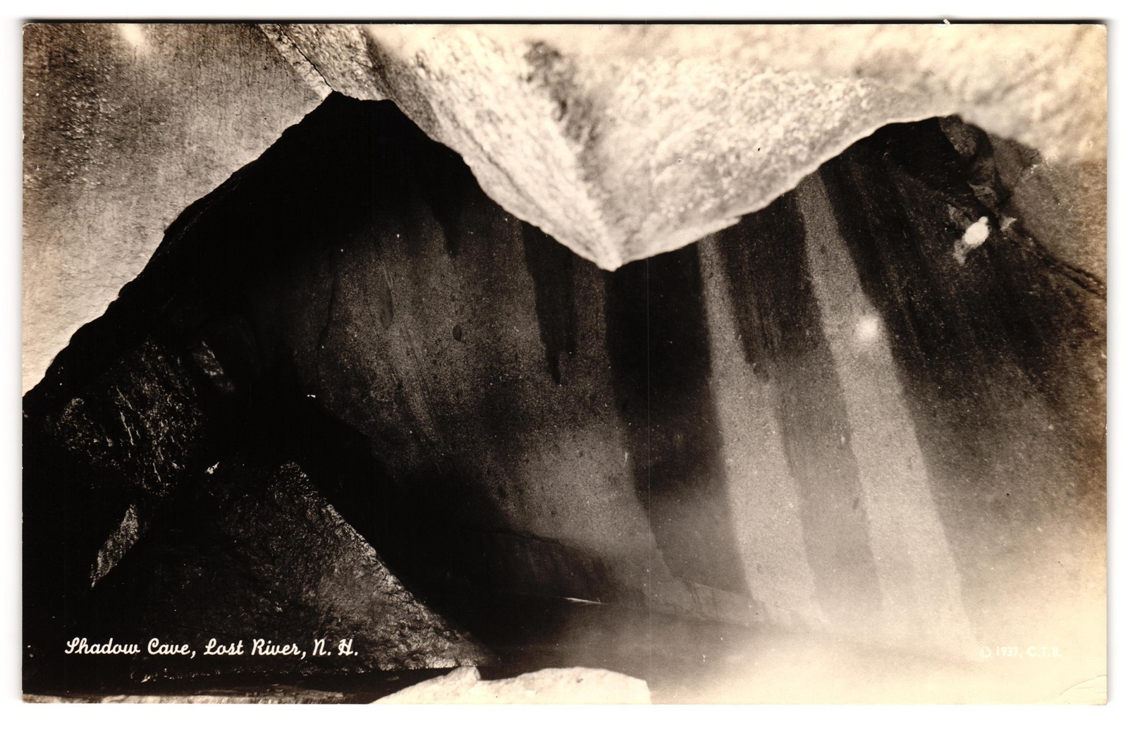 Shadow Cave Lost River Kinsman Notch New Hampshire NH RPPC Postcard Shadow Cave Lost River Kinsman Notch New Hampshire NH RPPC Postcard