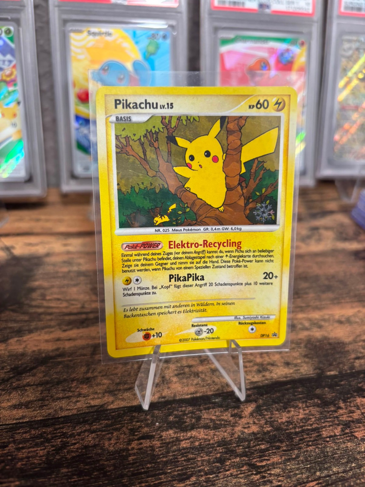Pikachu SWIRL ON HEAD DP16 Promo Holo Diamond & Pearl German 2007 60 KP