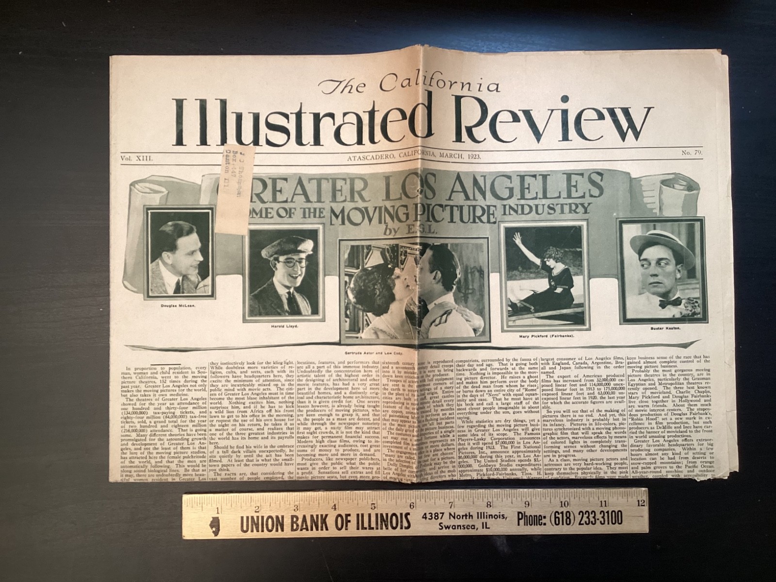 1923 California Illustrated Review LA Motion Picture Newspaper  Pickford Keaton