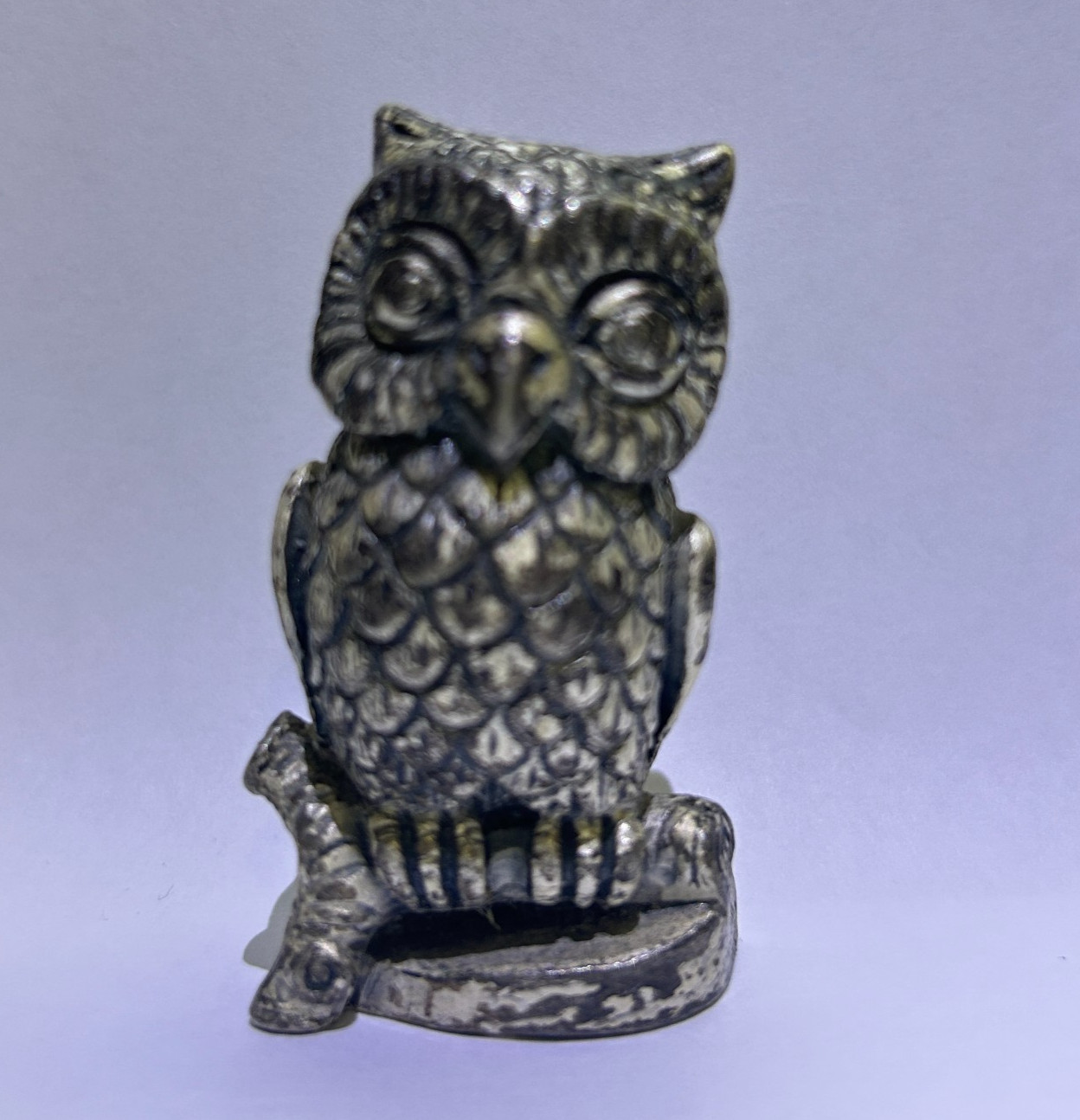 VIntage Peltro Italy Pewter Owl Figurine Paperweight Heavy 2.3\ VIntage Peltro Italy Pewter Owl Figurine Paperweight Heavy 2.3\