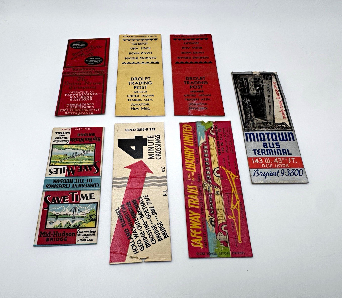 5 Vintage New York Matchcovers Safeway Trails Bus Hudson Bridges Union News 5 Vintage New York Matchcovers Safeway Trails Bus Hudson Bridges Union News