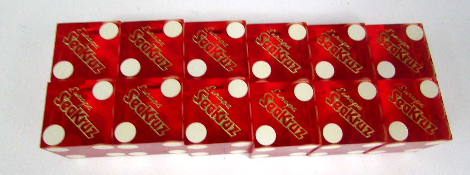Vtg 1990s Paulson Seacruz Casino Dice Red Craps Precision Memorabilia Lot of 12
