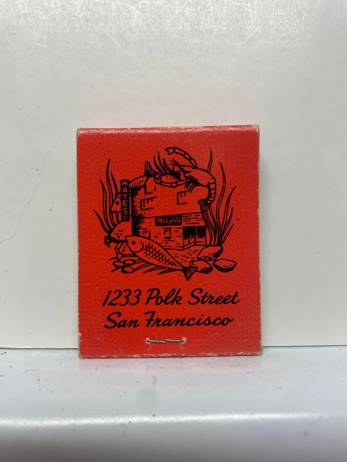 Maye\'s Sea Food San Francisco 1233 Polk Street Vintage Red Matchbook